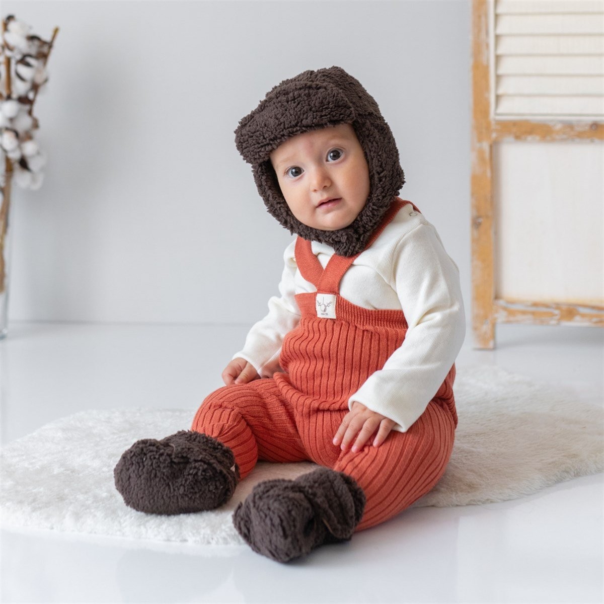 Teddy Patik ve Bere Seti 0-9 Ay