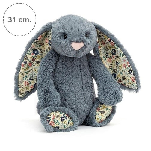 Jellycat Çiçekli Koyu Mavi Tavşan Orta Boy 31 cm