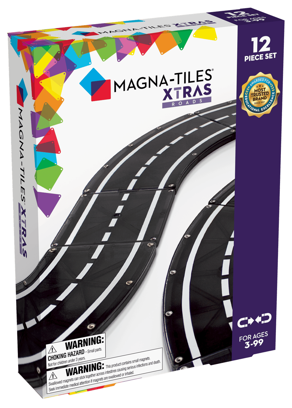 Magna-Tiles - XTRA Roads 12-Piece Set - Yol Seti 12 Parça