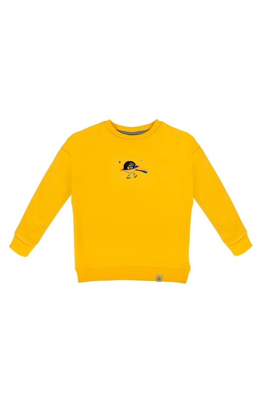 Bisiklet Yaka Çocuk Sweatshirt - Sarı