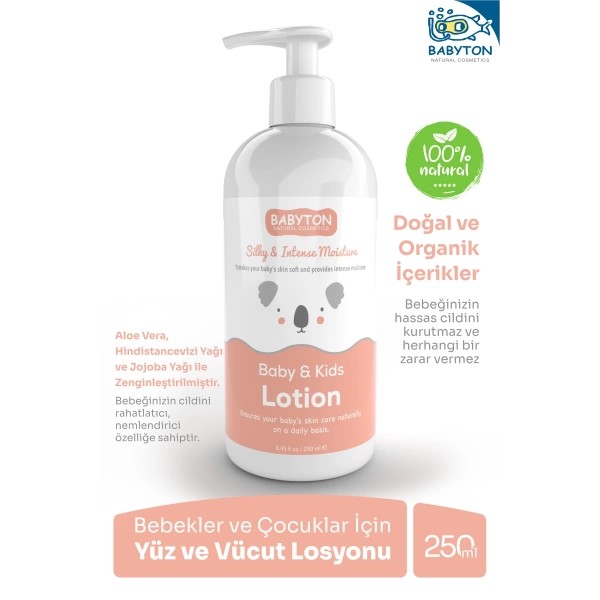 Bebek ve Çocuklar için Doğal Yüz ve Vücut Losyonu 250 ml