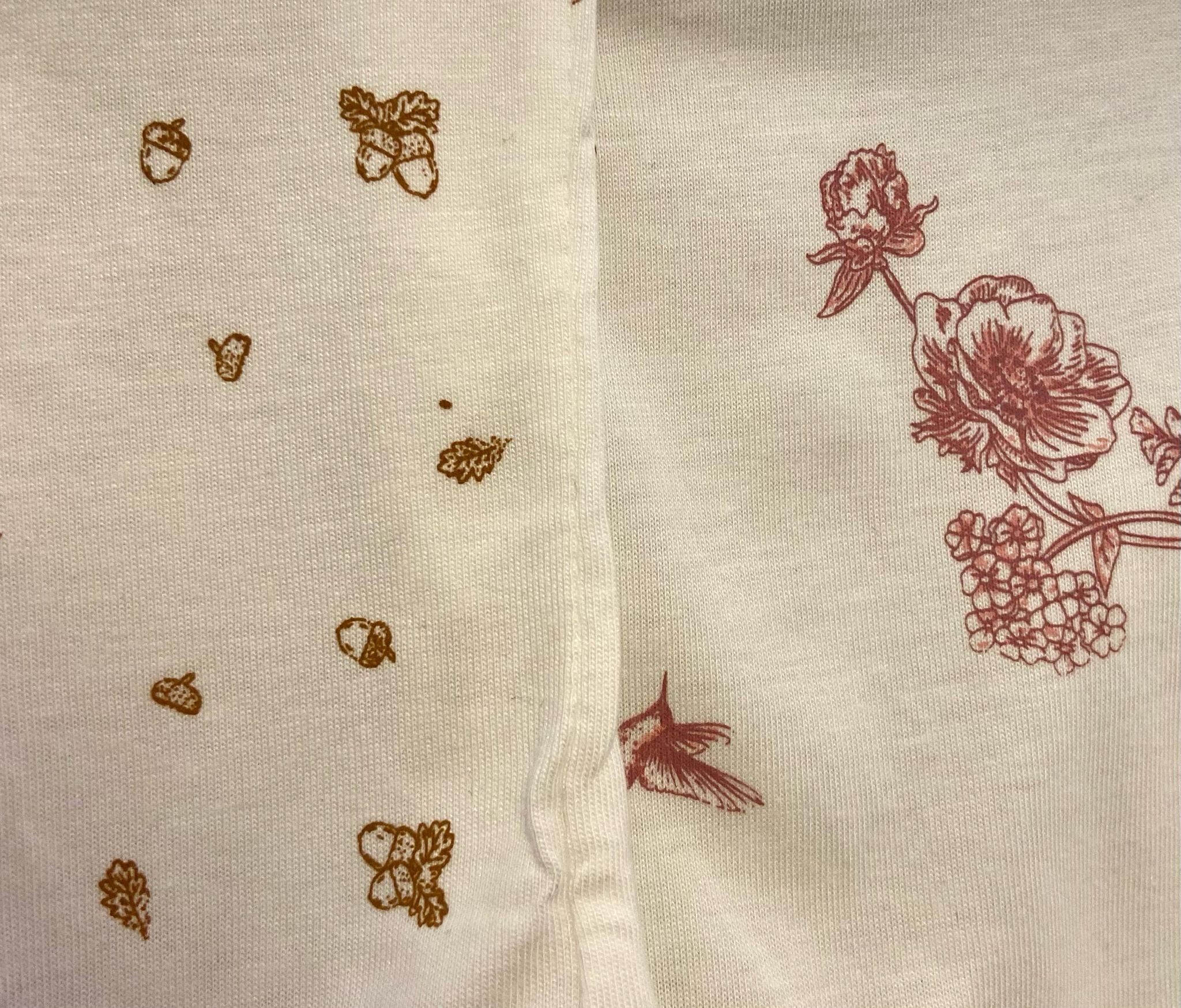 2’li Kız Bambu Bebek Palamut-Kuş Desenli Çıtçıtlı Atlet