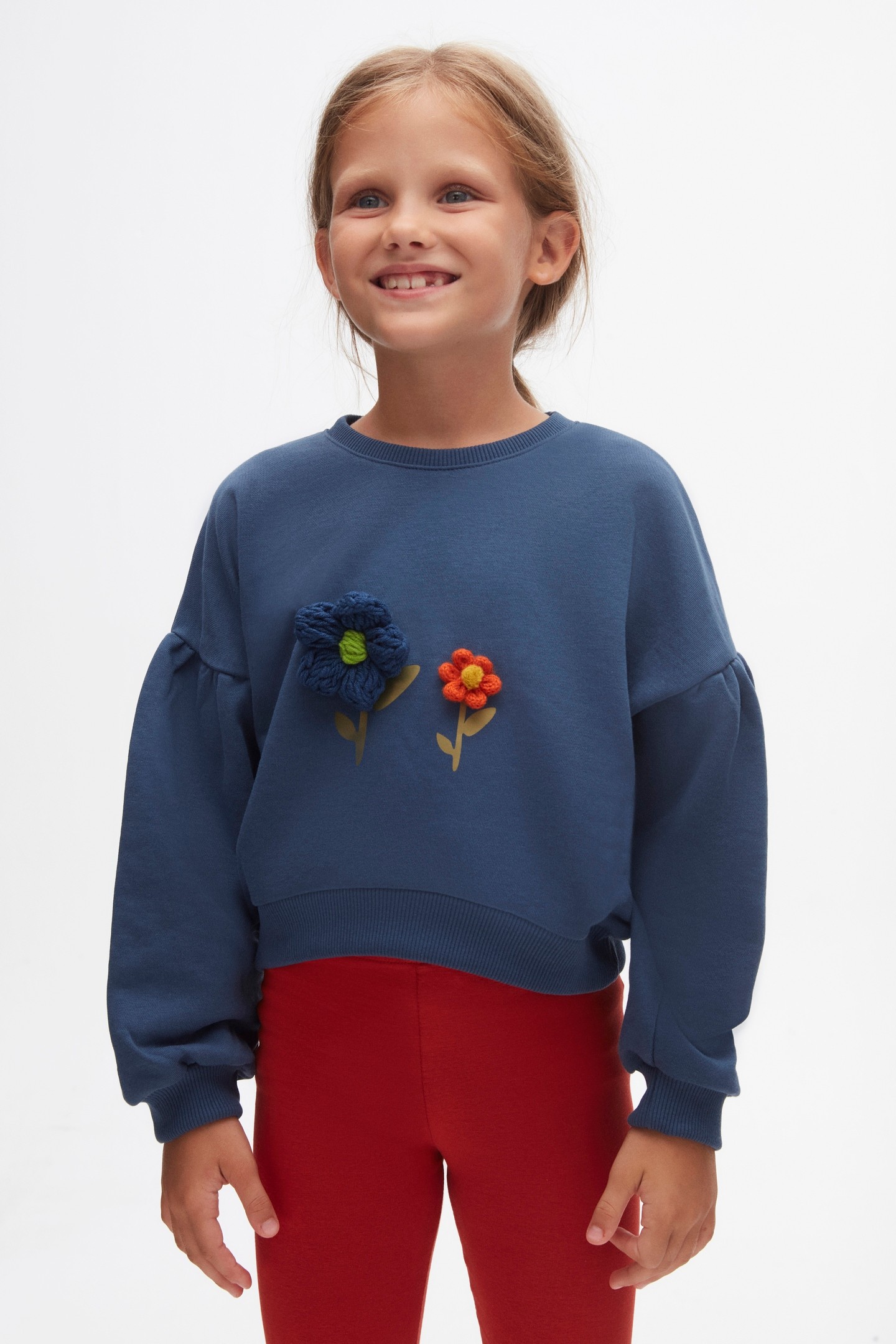 NK Kids Kız Çocuk Örgü Çiçek Sweat