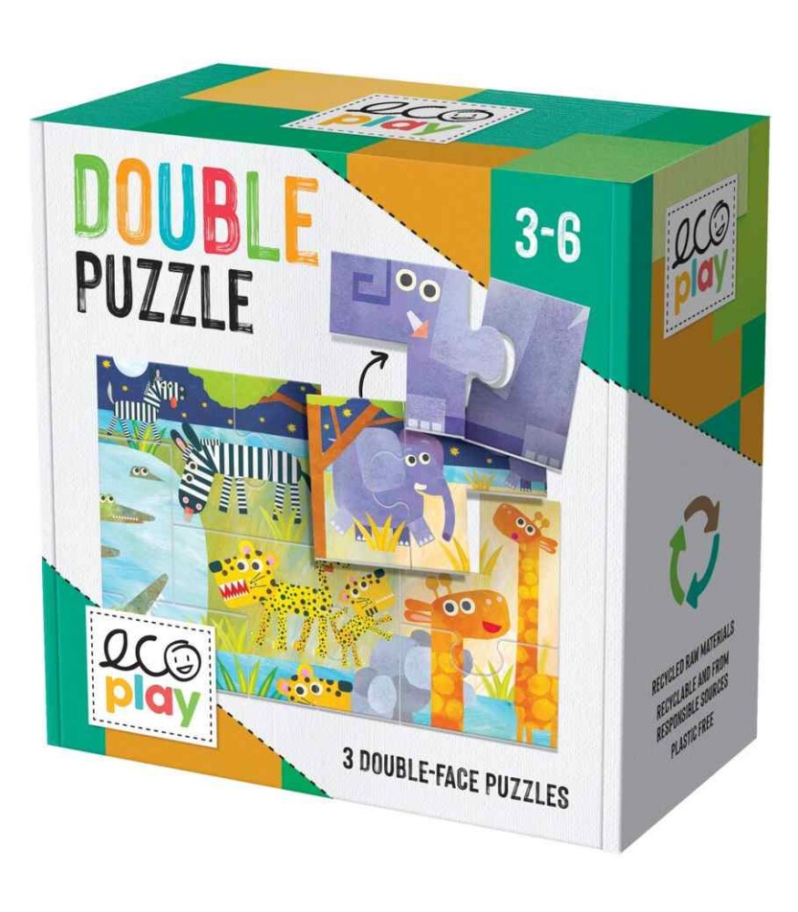 Ecoplay Çift Yön Puzzle // Animals (30 Parça)