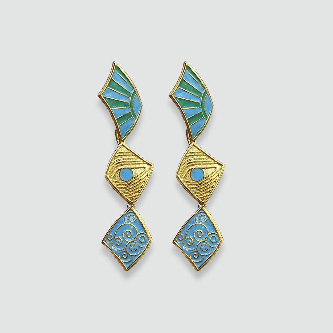 Trio of Nature Küpe Seti (Turquoise)