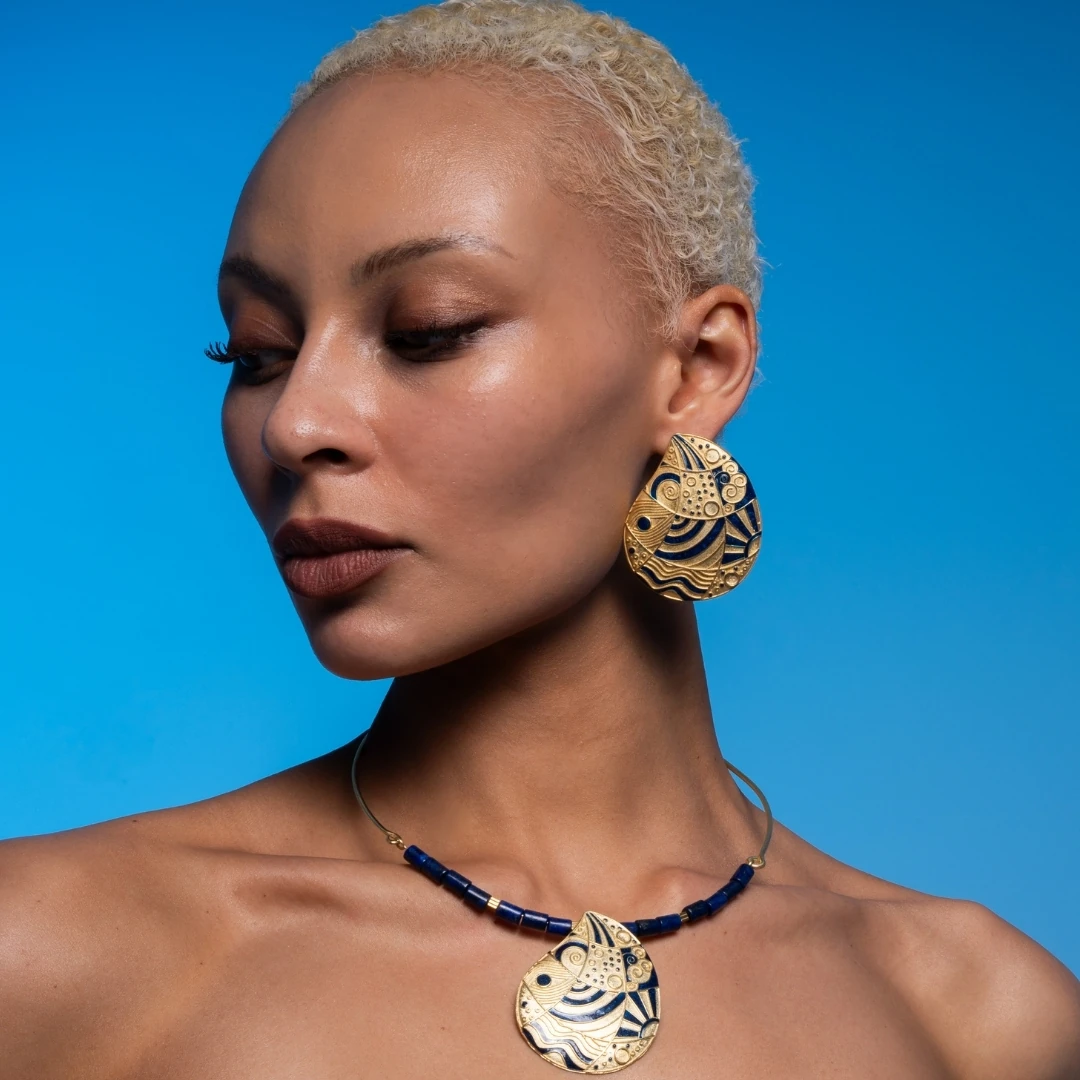 Aura of the Sea Lapis Küpe Seti