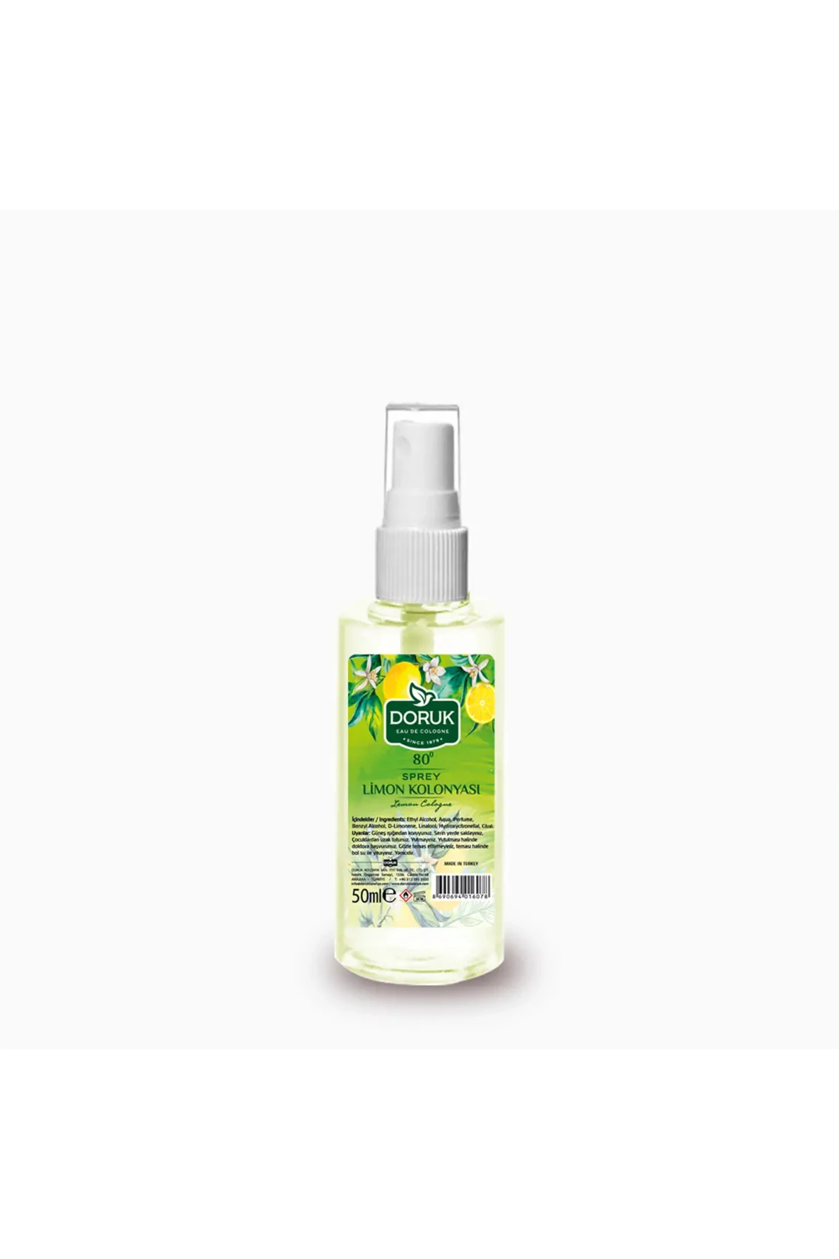 Çanta Cep Boy Sprey Limon Kolonyası - 50ml. 80°