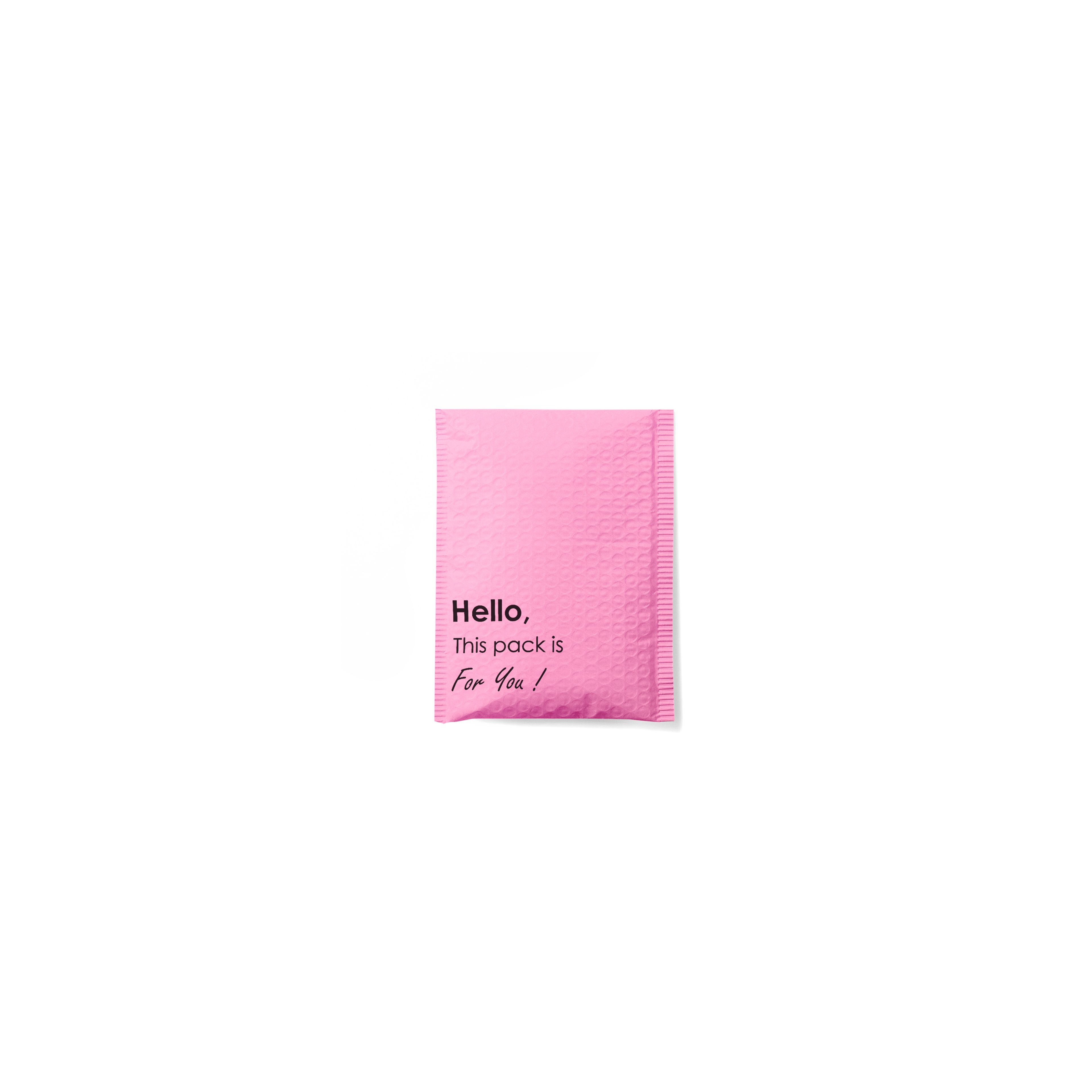 22x30 cm Pembe Renk Hello Baskılı Recycled Çevre Dostu Balonlu Kargo Poşeti
