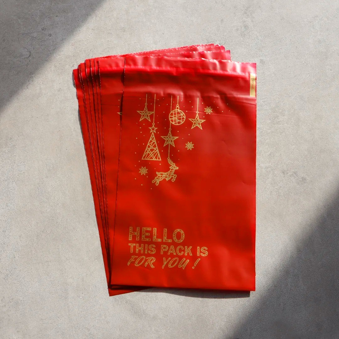 18x25 cm Red New Year Eco-Friendly Poly Mailers
