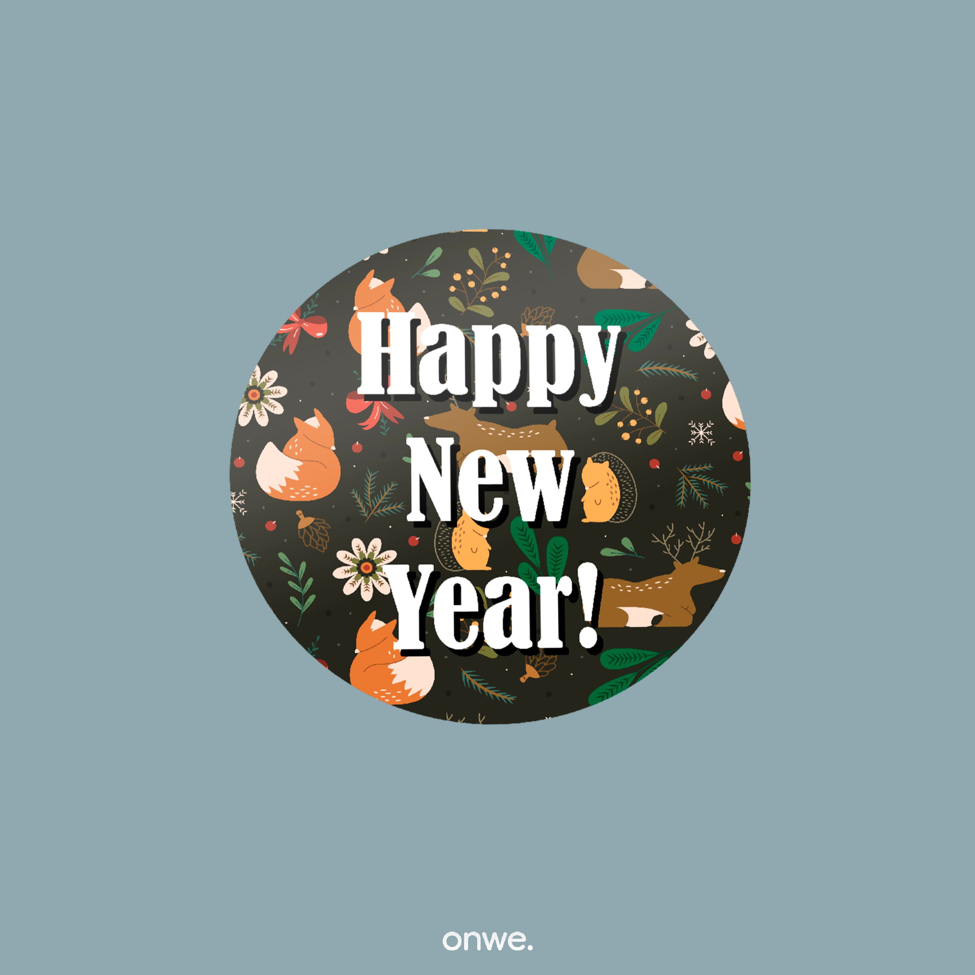 Doğa Dostu Yeni Yıl Özel Tasarım Hazır Sticker
