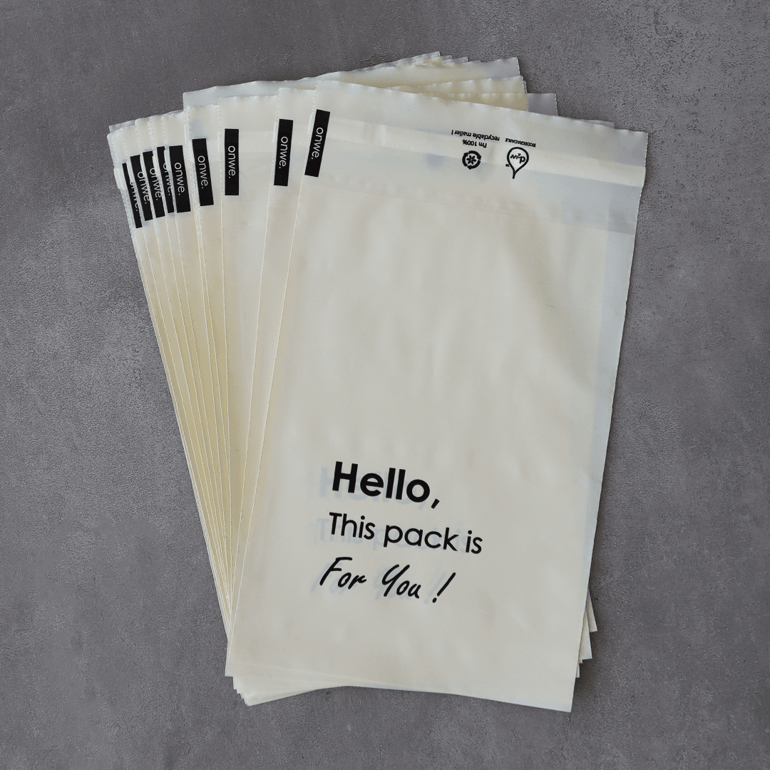 18x25 cm Ecru Eco-Friendly Poly Mailers