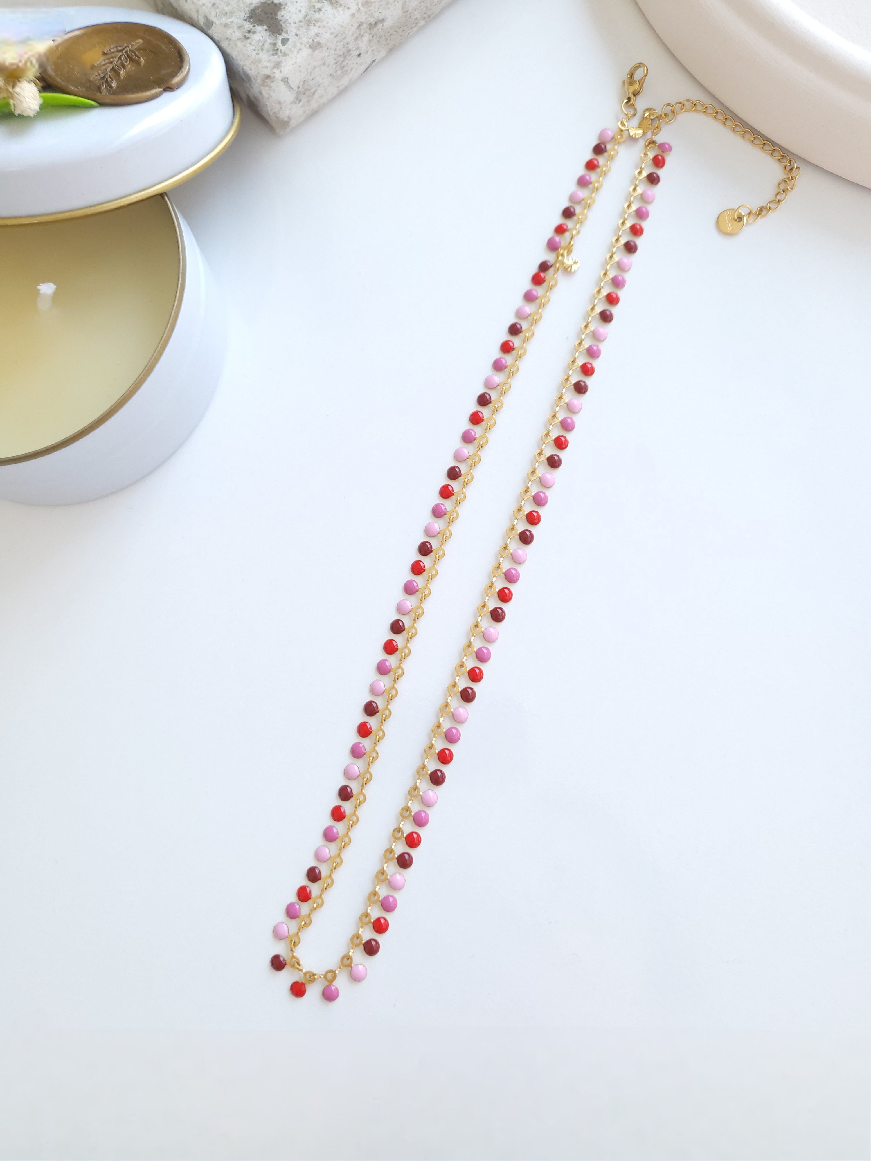Çelik Gold Colourful Seri Kolye
