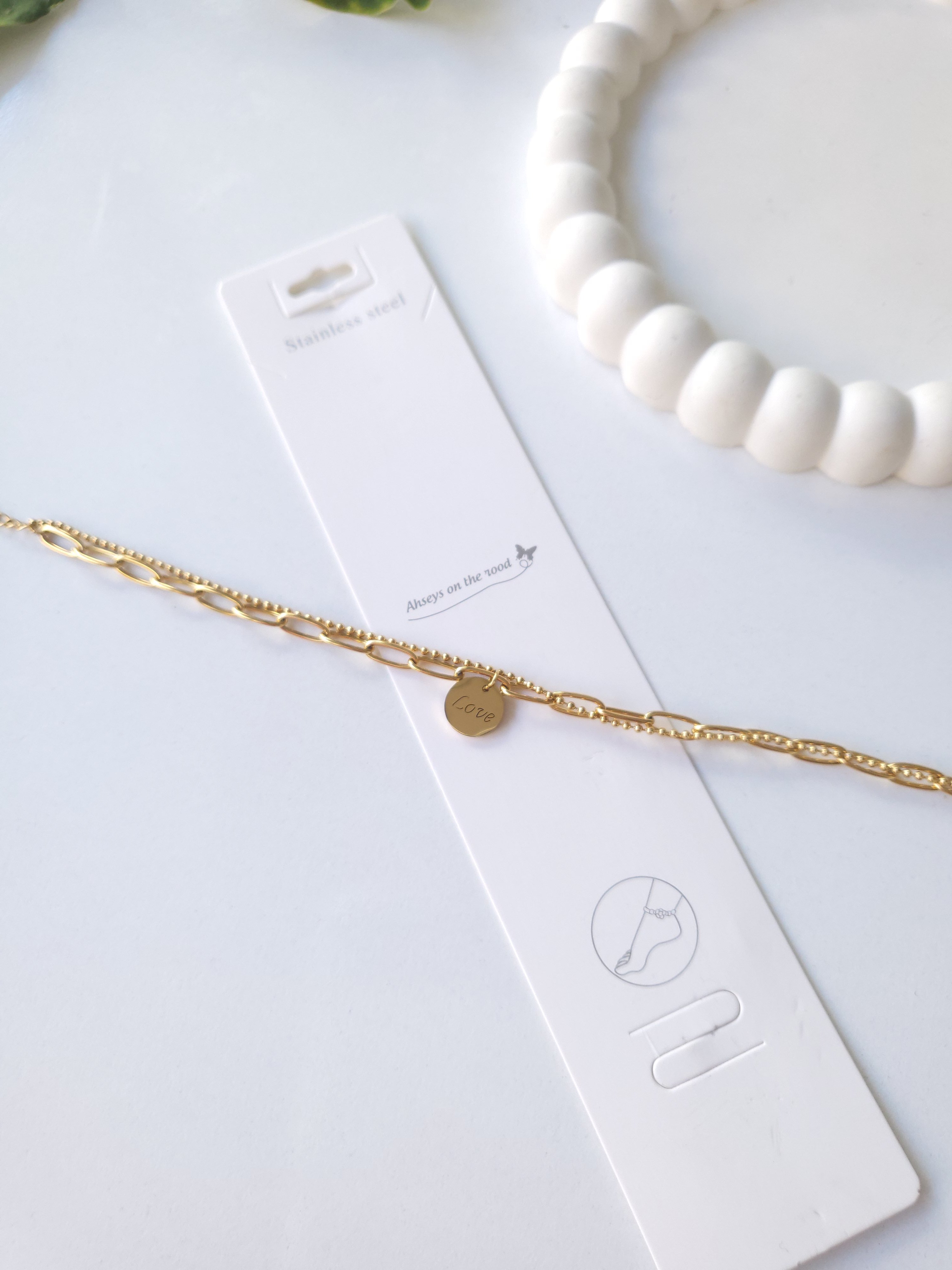 Çelik Gold 2'li Love Yazılı Halhal