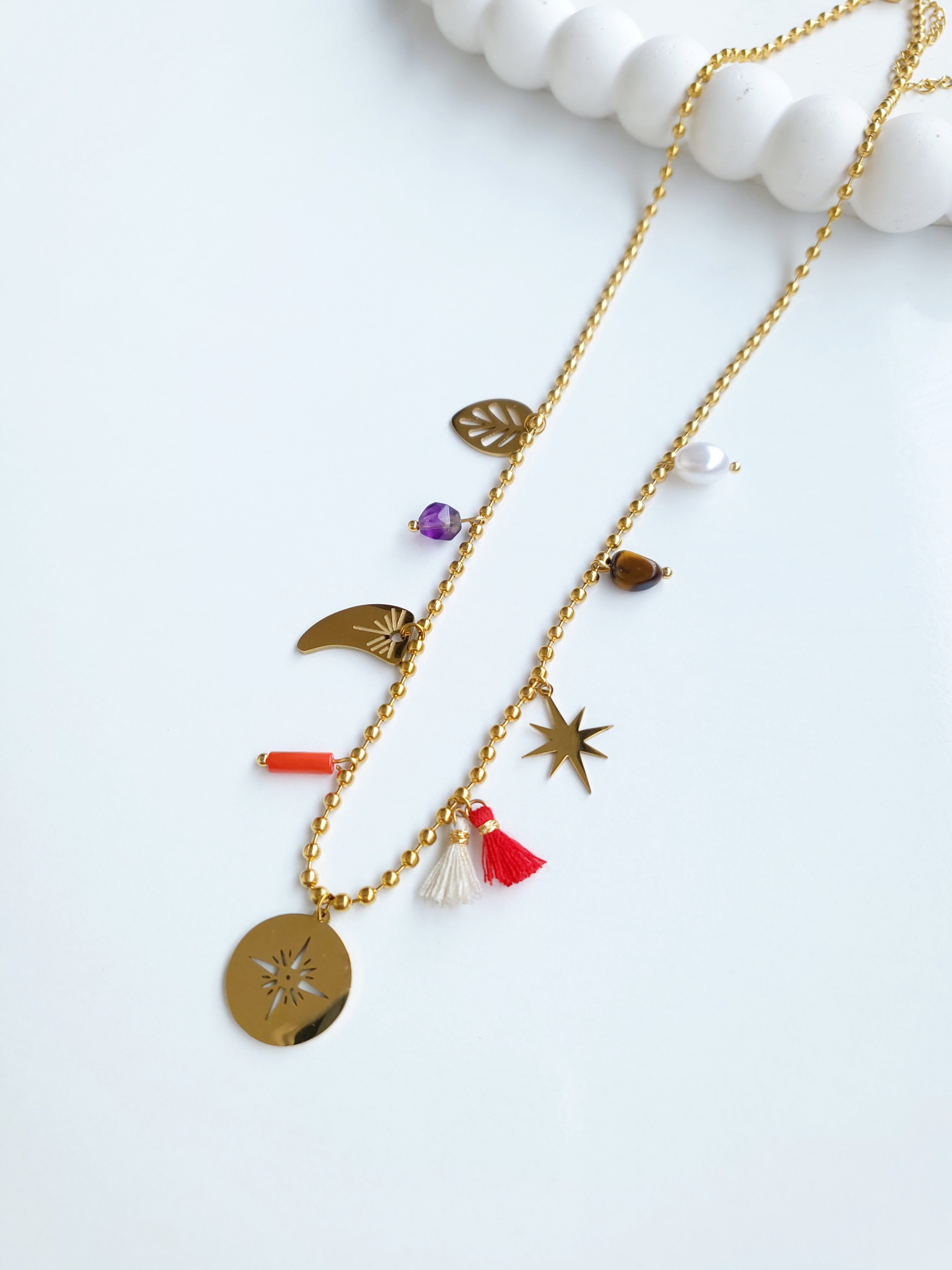 Çelik Gold Charm Kolye