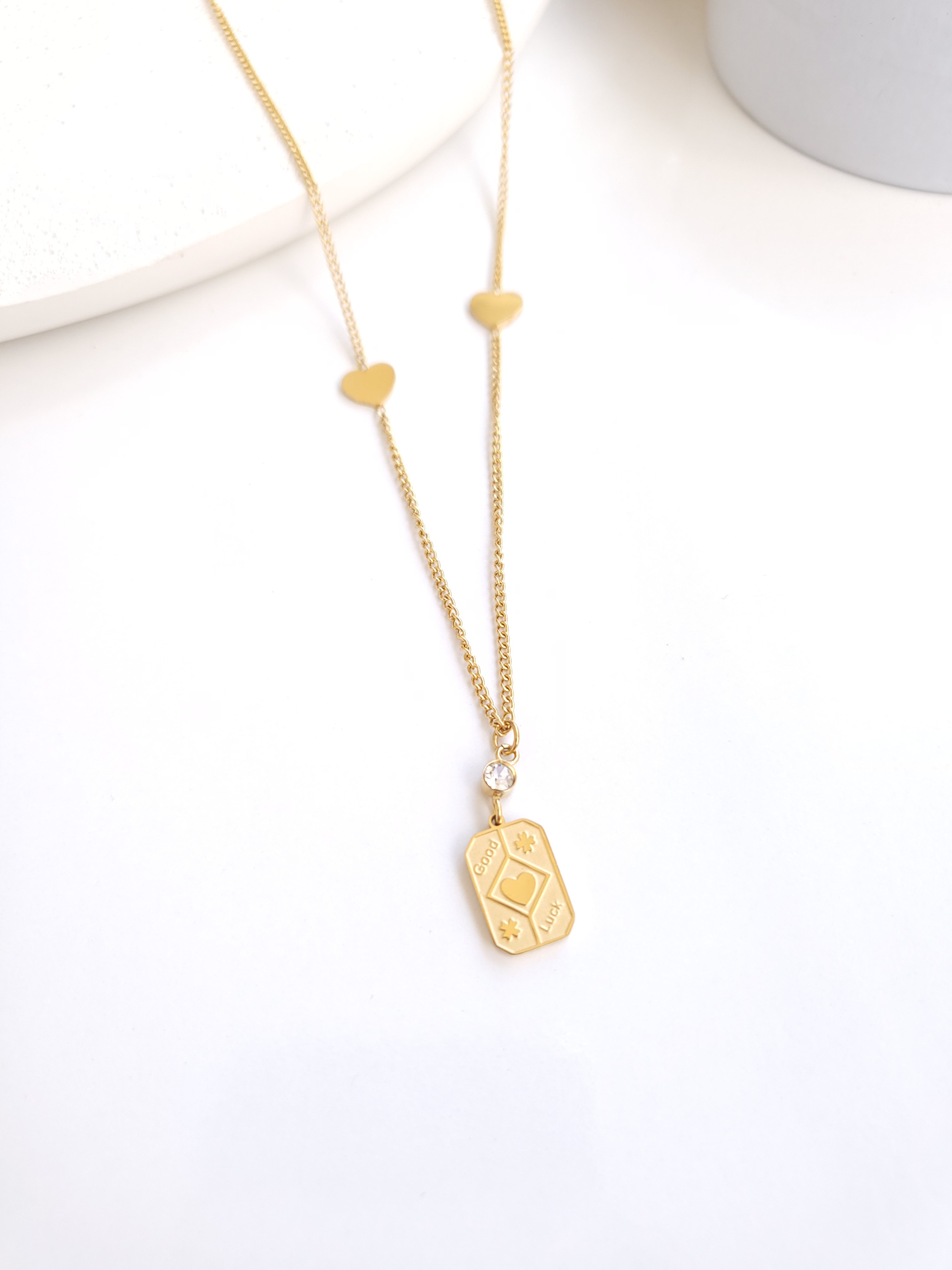Çelik Gold Good Luck Kolye