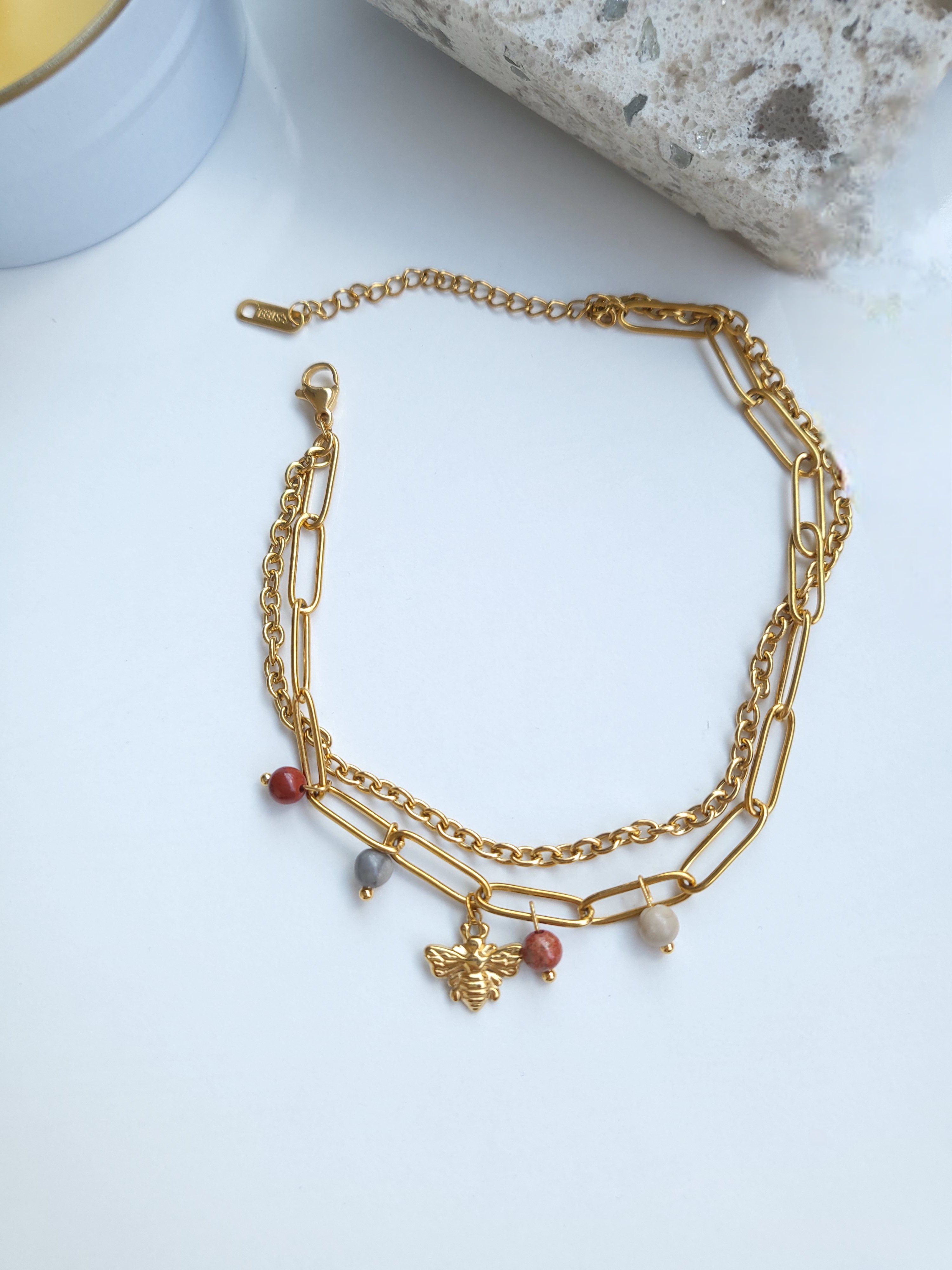 Çelik Gold 2'li Arılı Halhal