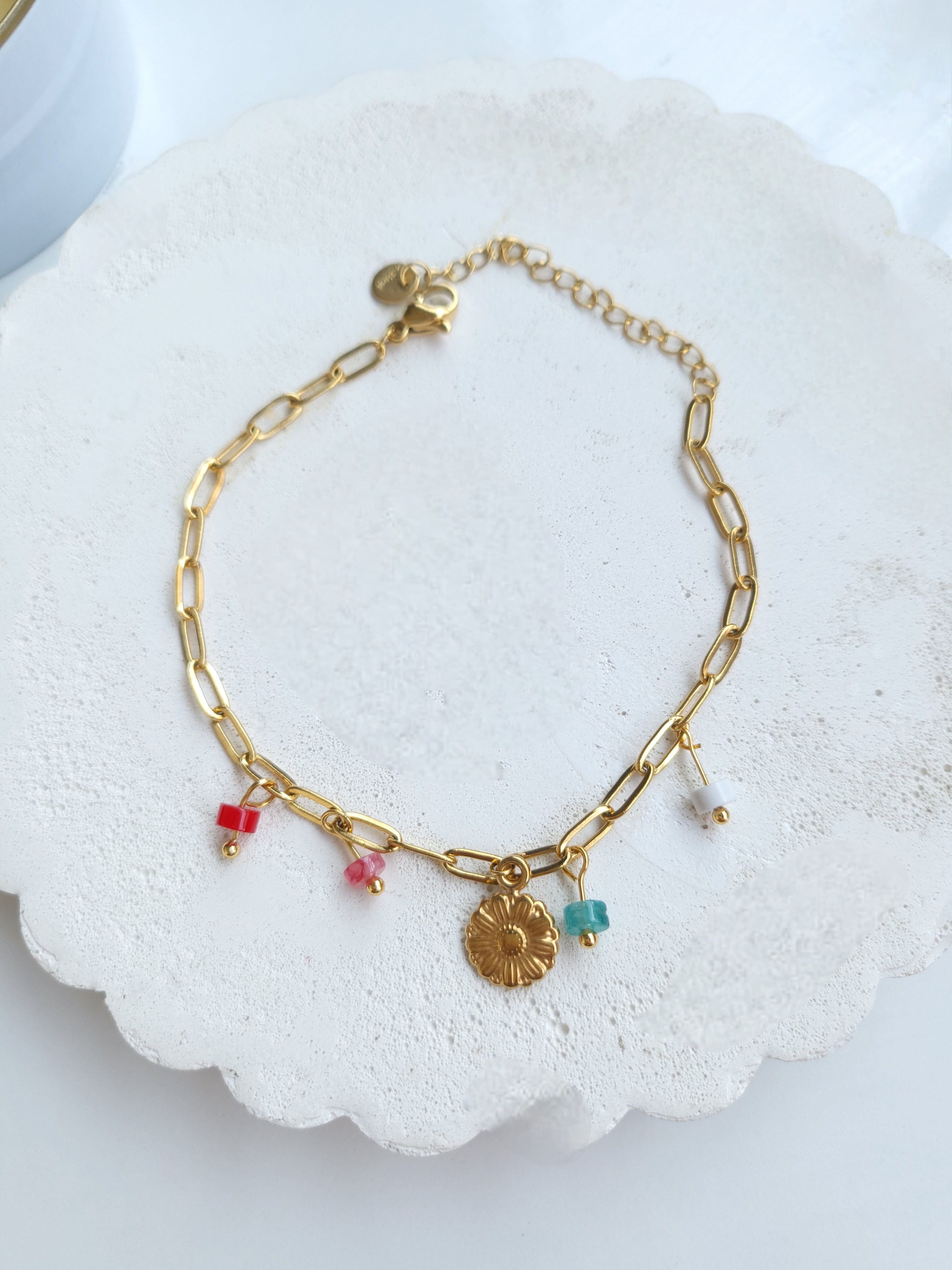 Çelik Gold Antik Charm Bileklik