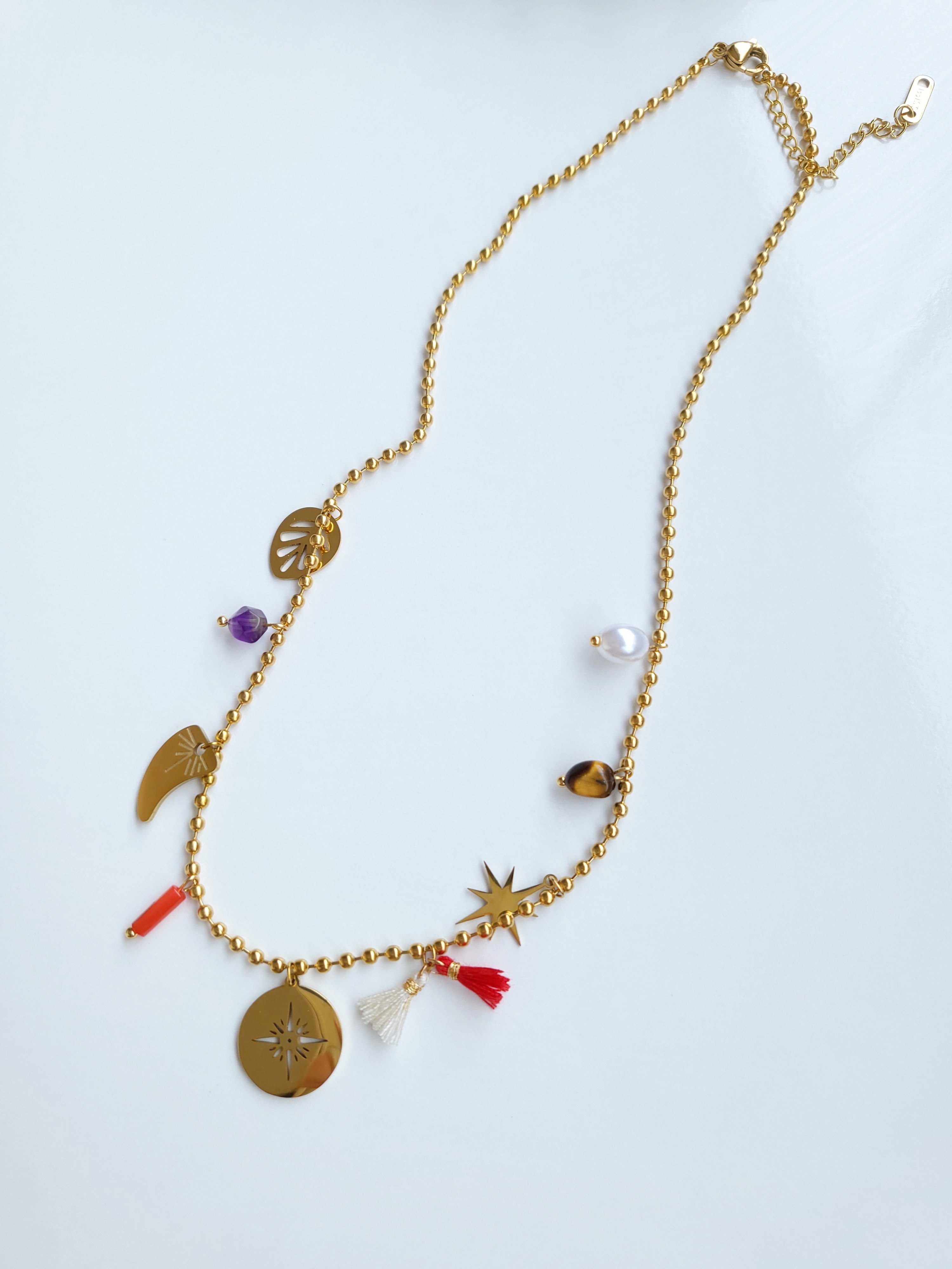 Çelik Gold Charm Kolye
