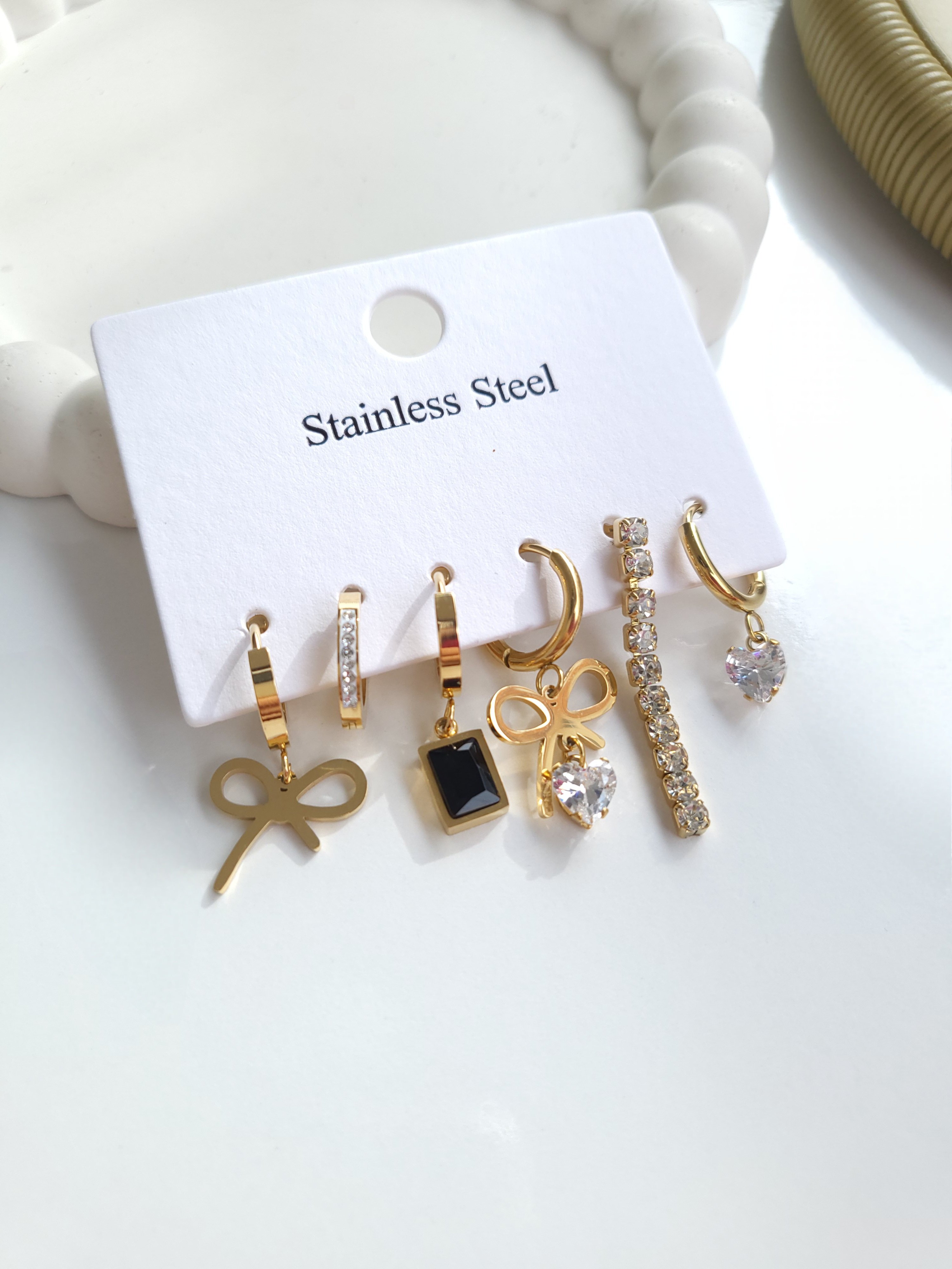 Çelik Gold Kurdele Çoklu Küpe