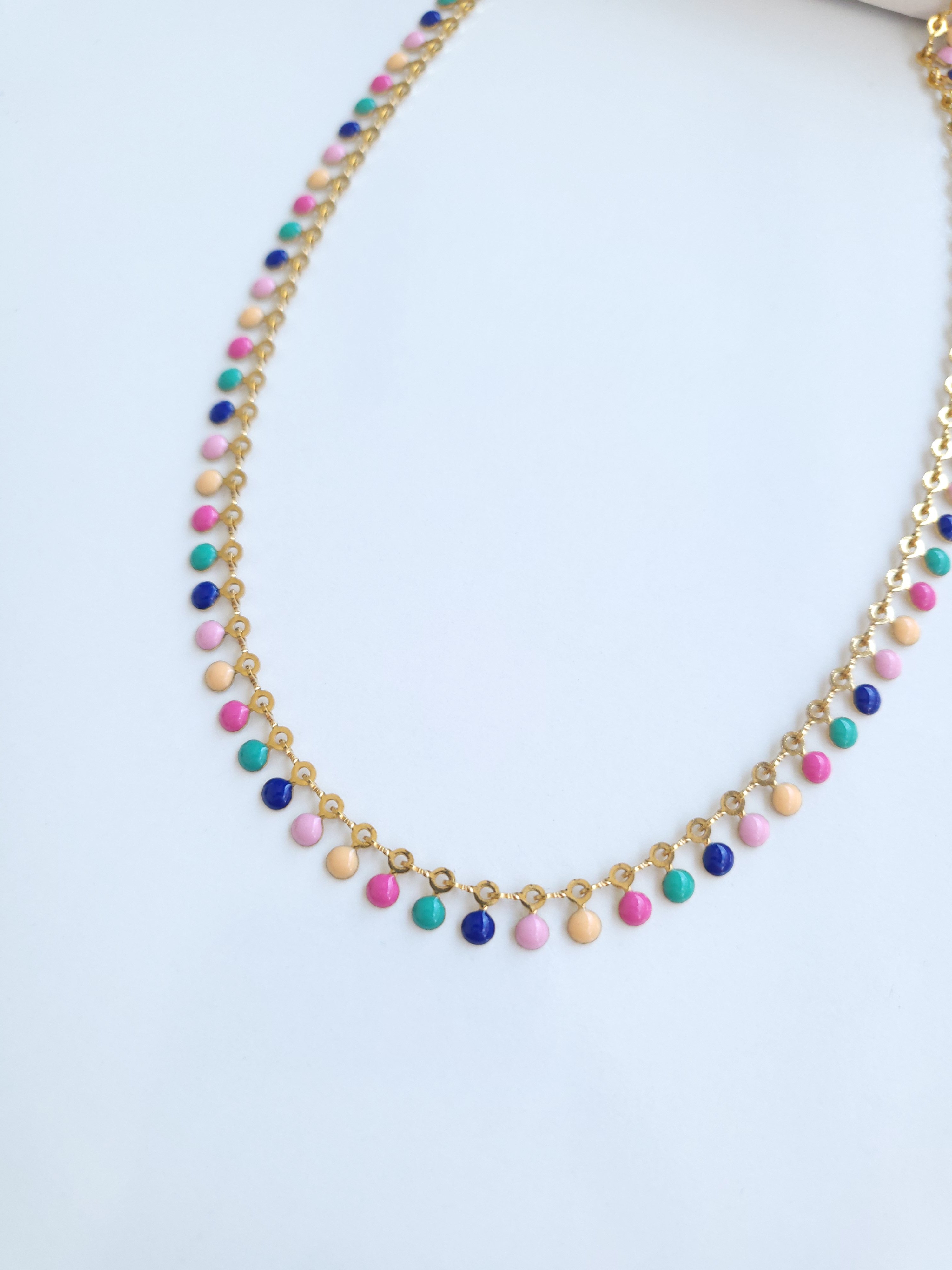 Çelik Gold Colourful Seri Kolye