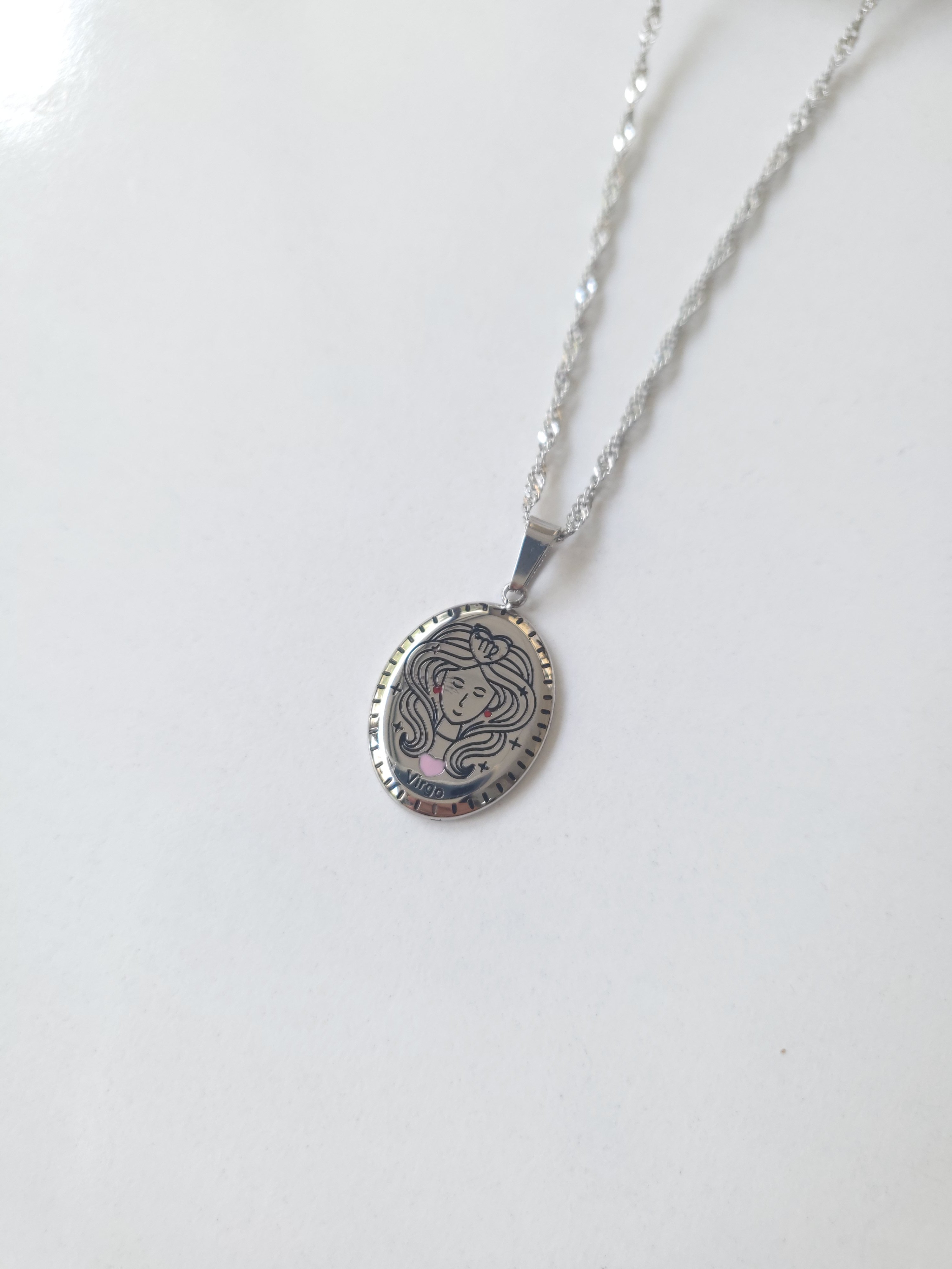 Çelik Silver Başak Burcu Kolye