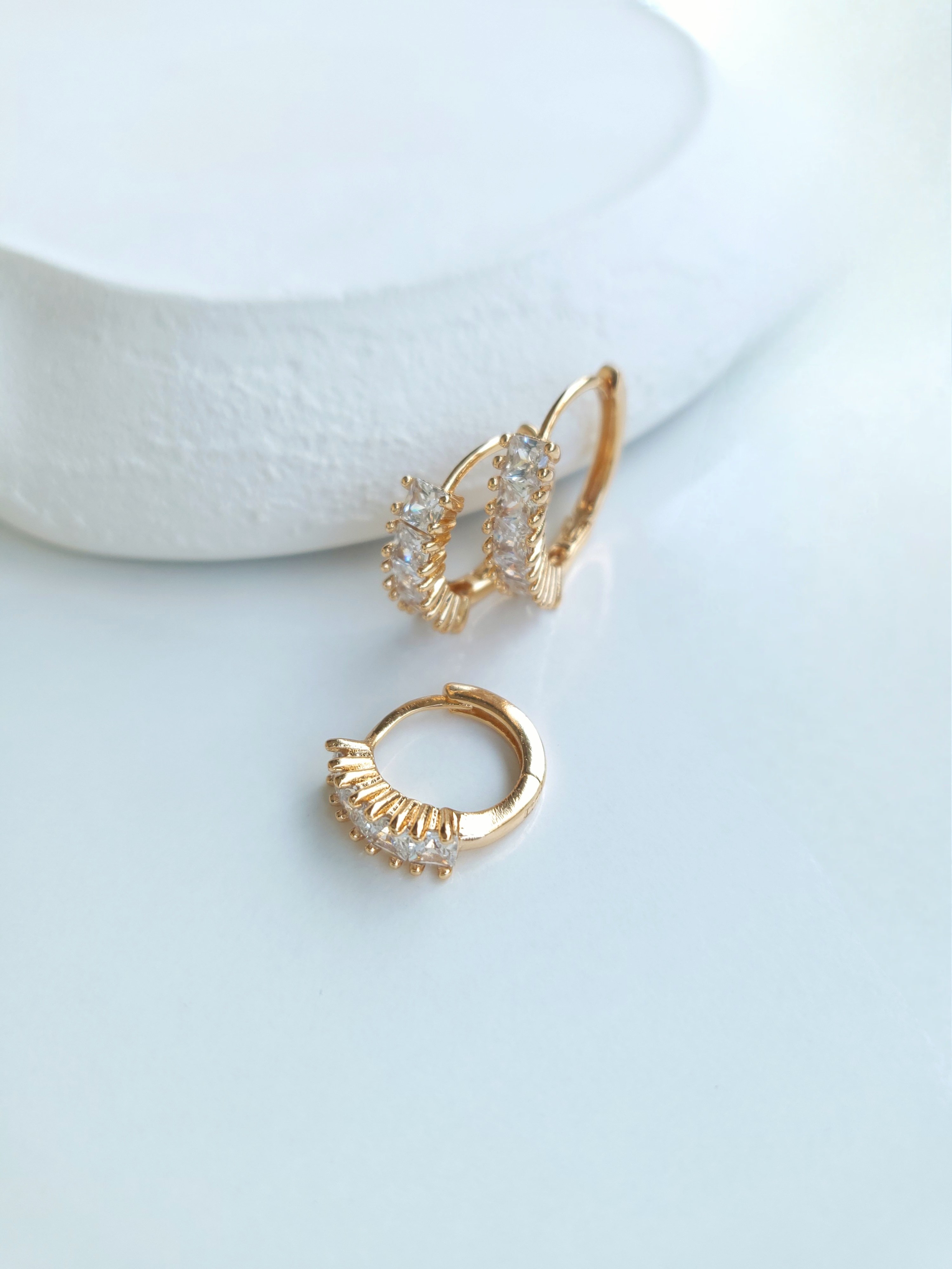Xuping Rose Gold 3'lü Diamond Küpe