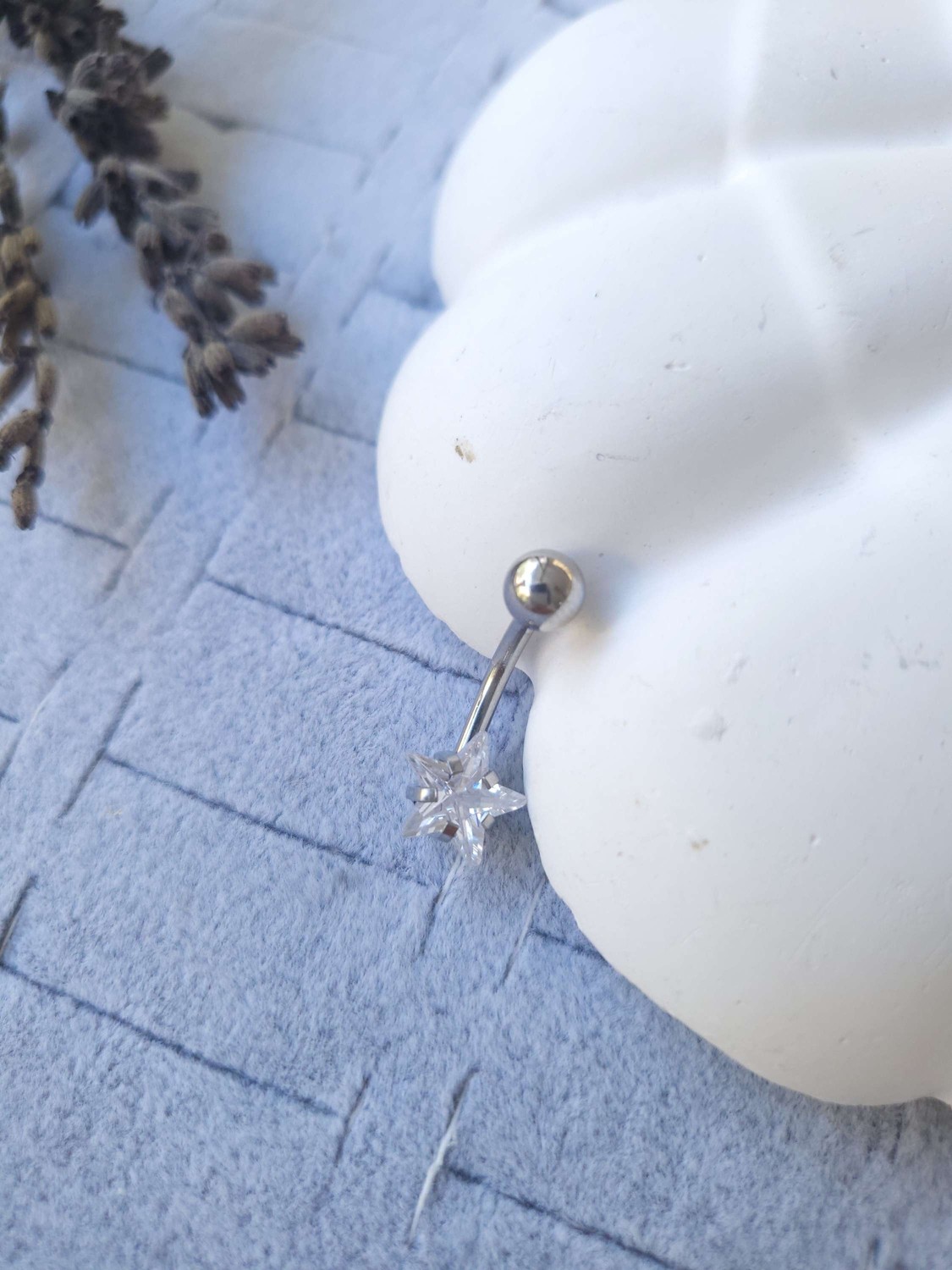 Çelik Silver Yıldız Göbek Piercing