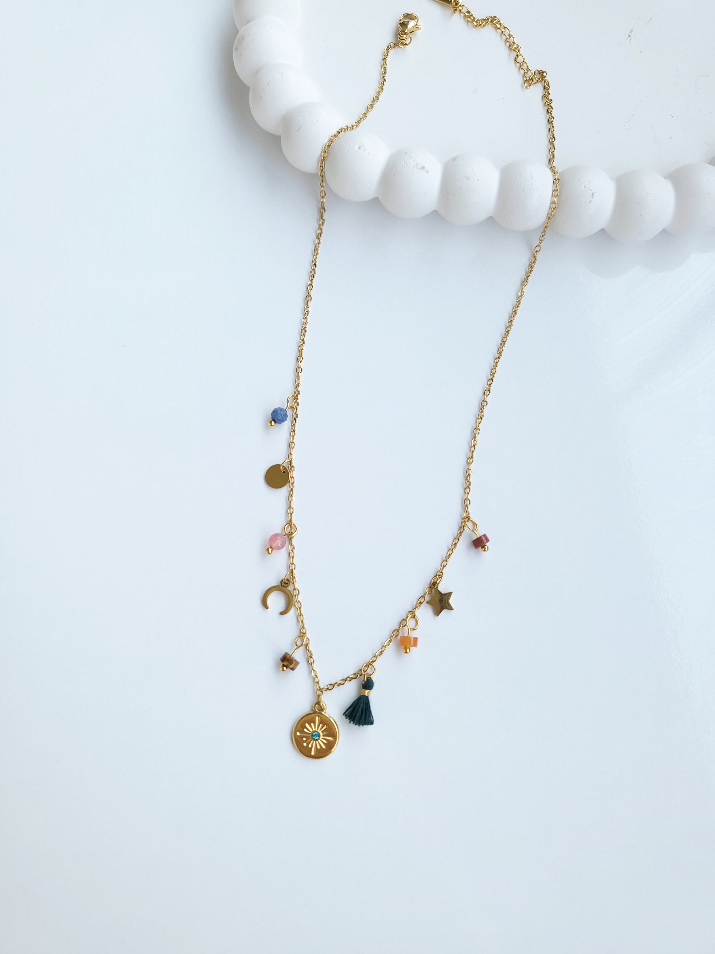 Çelik Gold Charm Kolye
