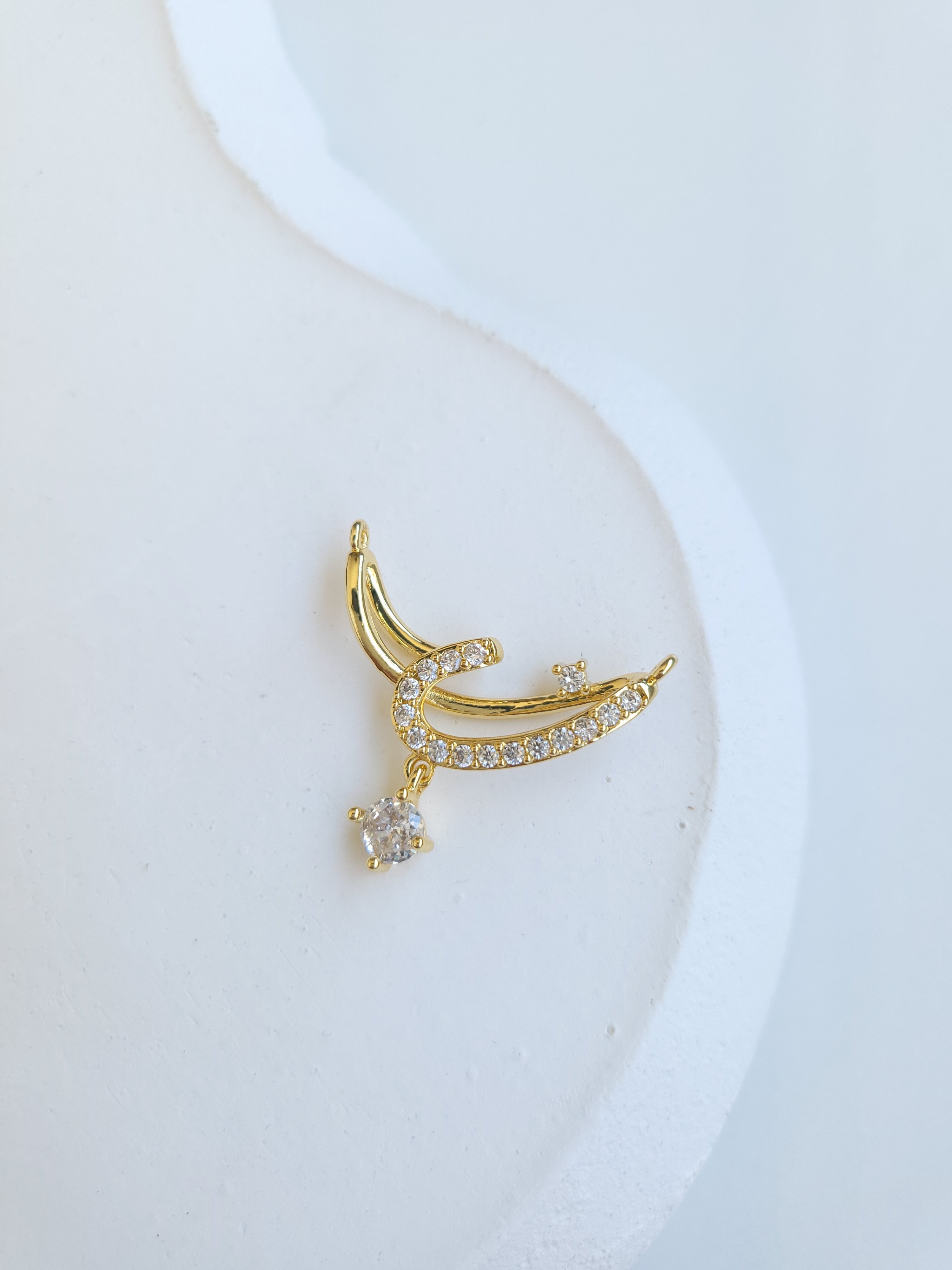 Çelik Gold Çift Girişli Kolye Ucu