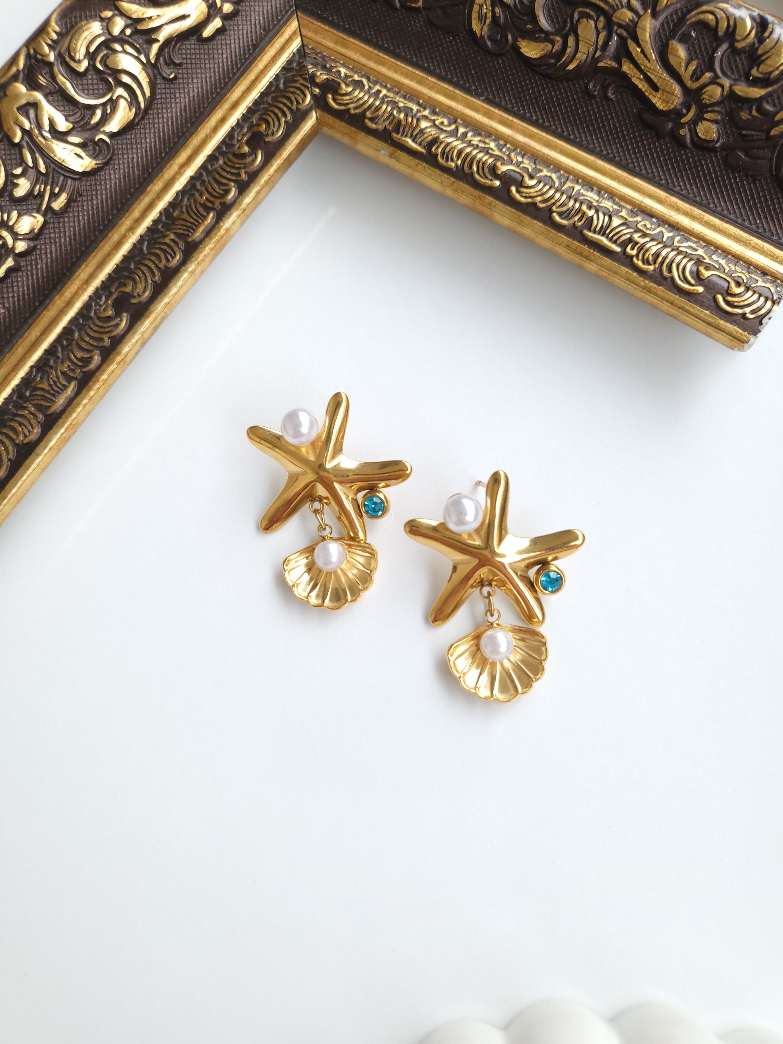Çelik Gold Fashion Beach İncili Küpe
