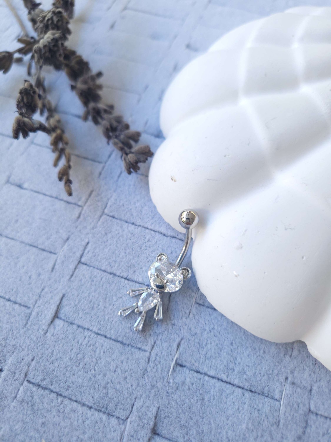 Çelik Silver Bear Göbek Piercing