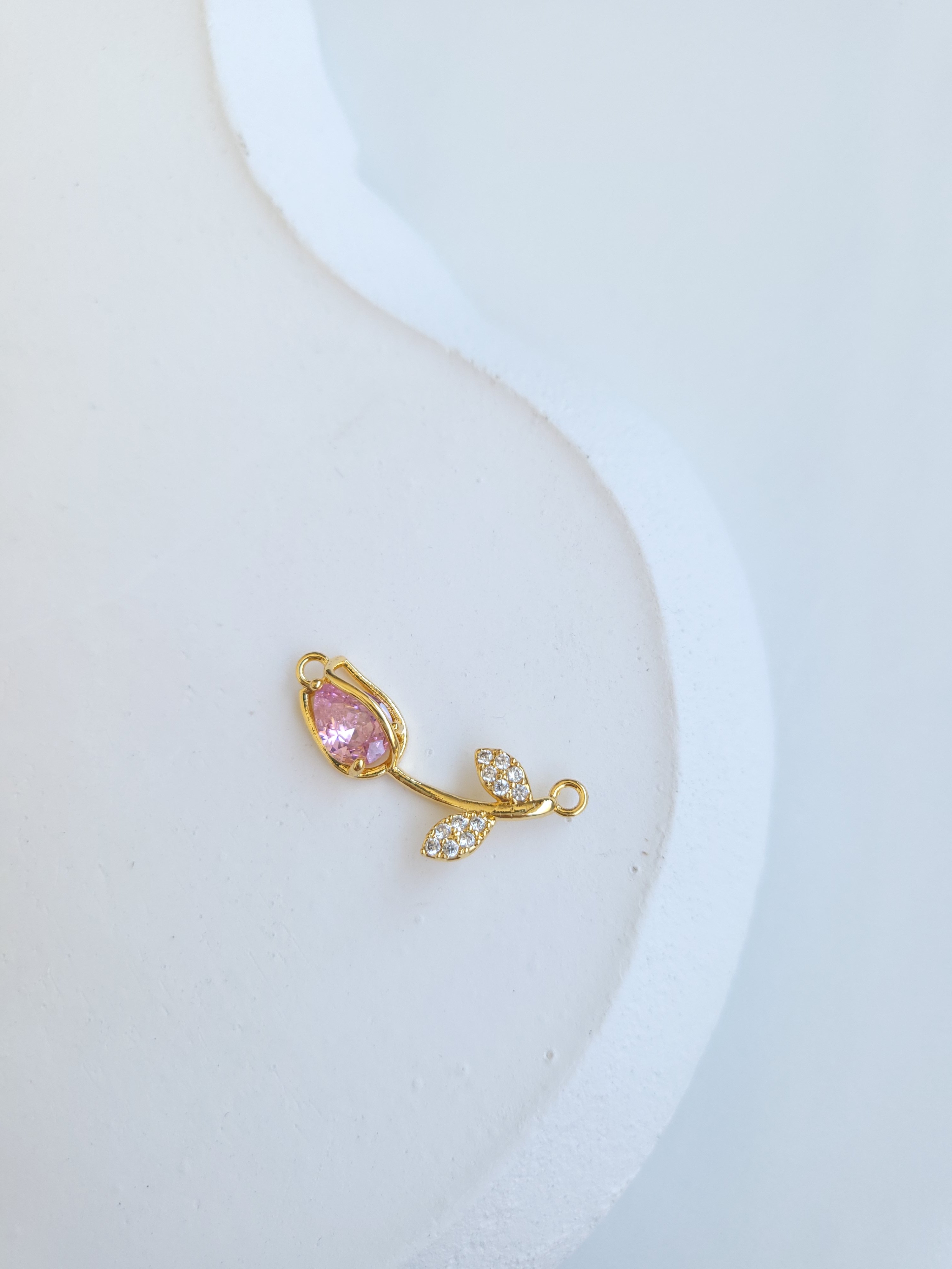 Çelik Gold Çift Girişli Rose Kolye Ucu
