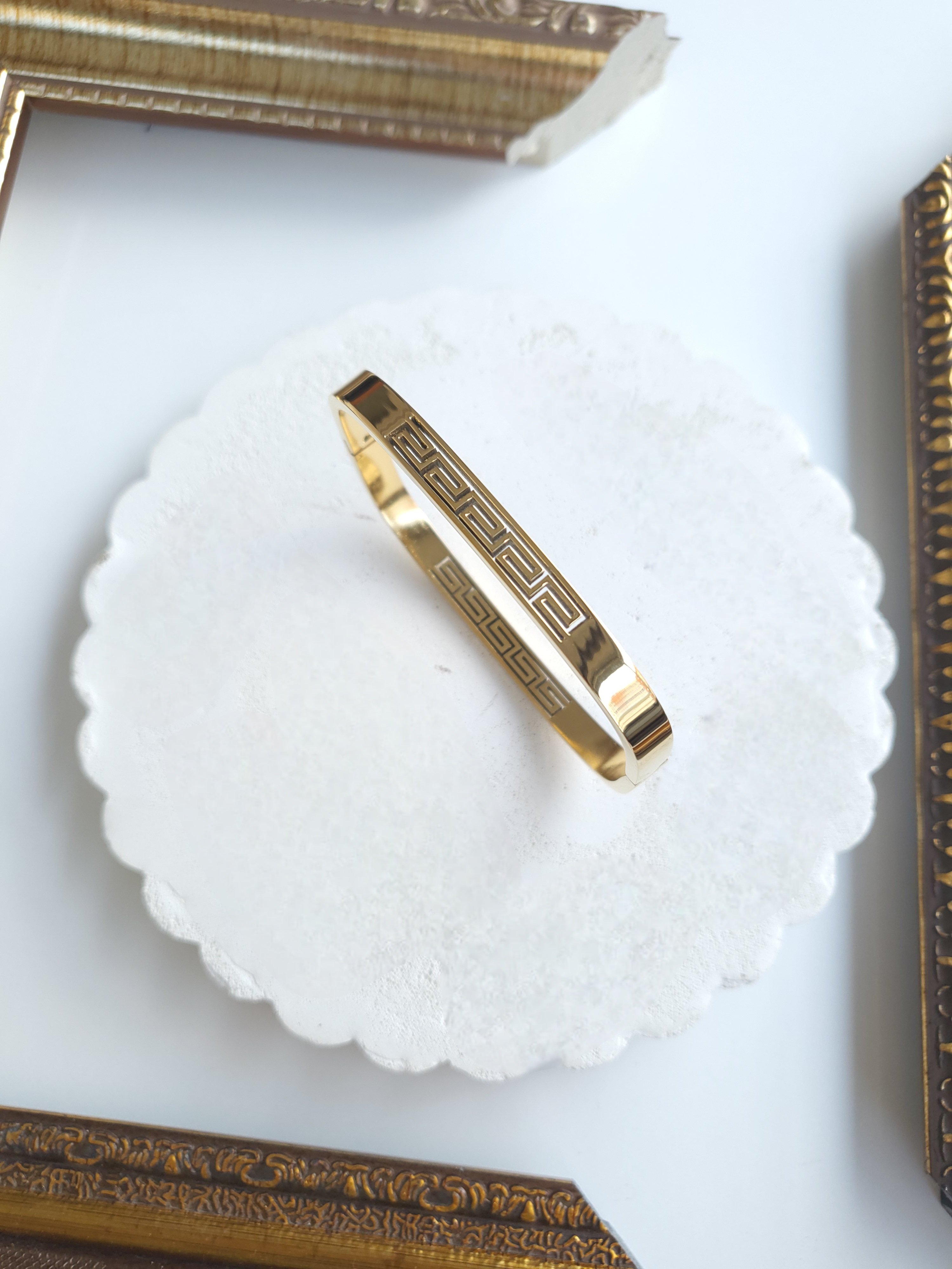 Luxury Çelik Gold Fashion Kelepçe