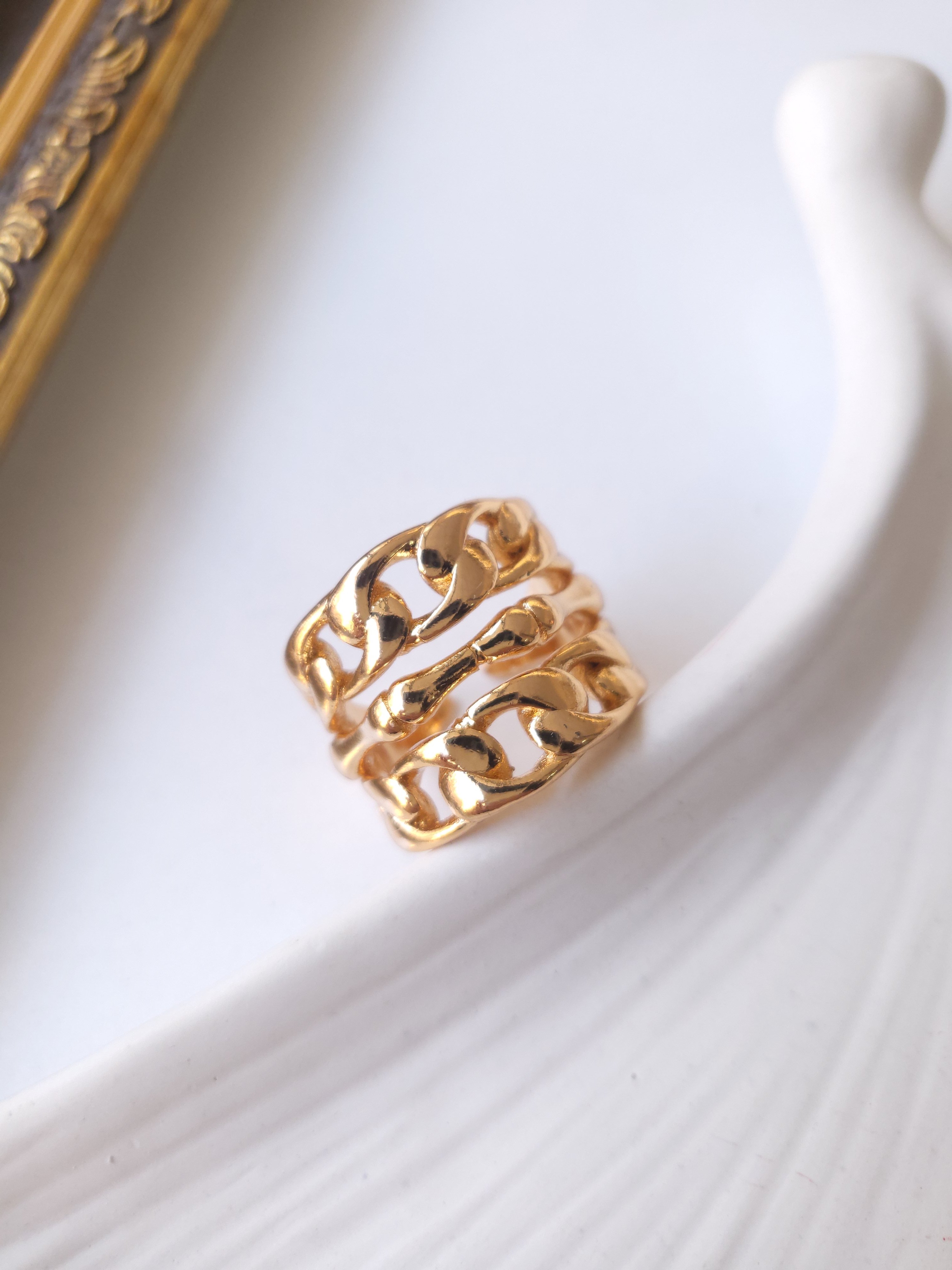 Xuping Rose Gold Zincir/Kemik Yüzük (6 Numara)