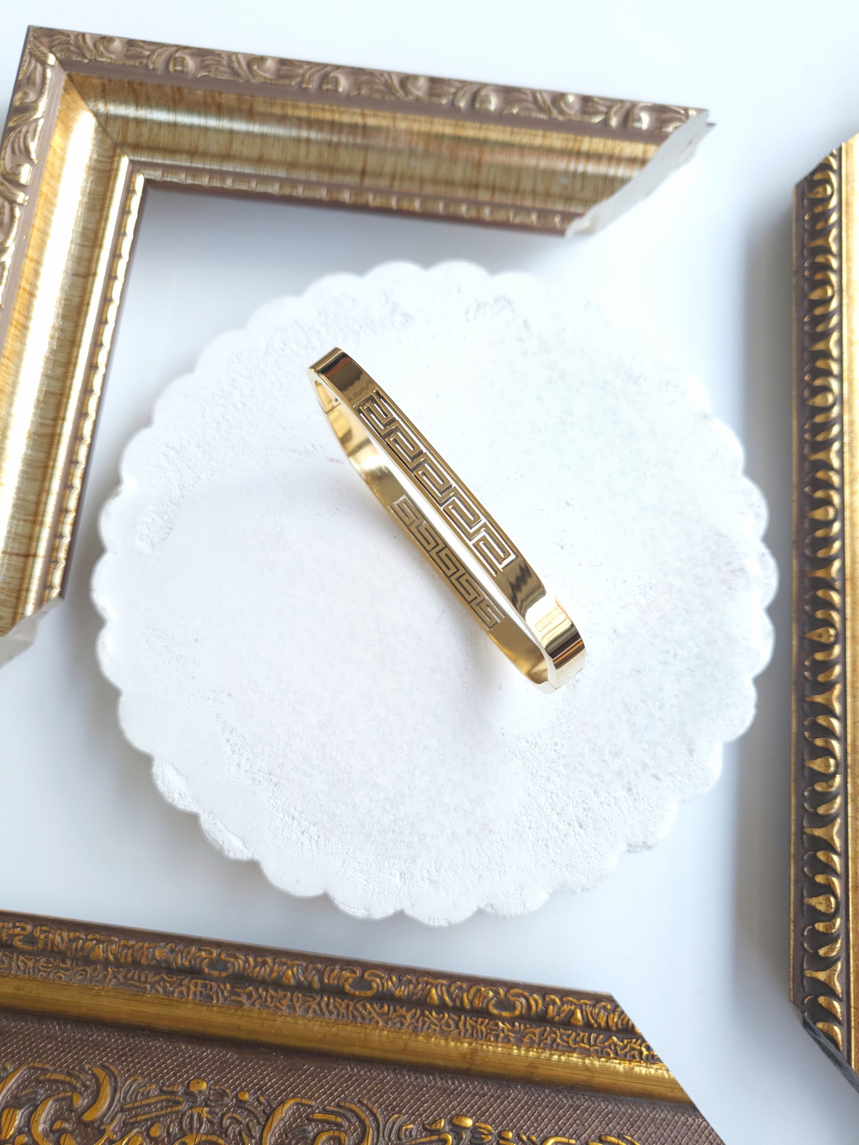 Luxury Çelik Gold Fashion Kelepçe