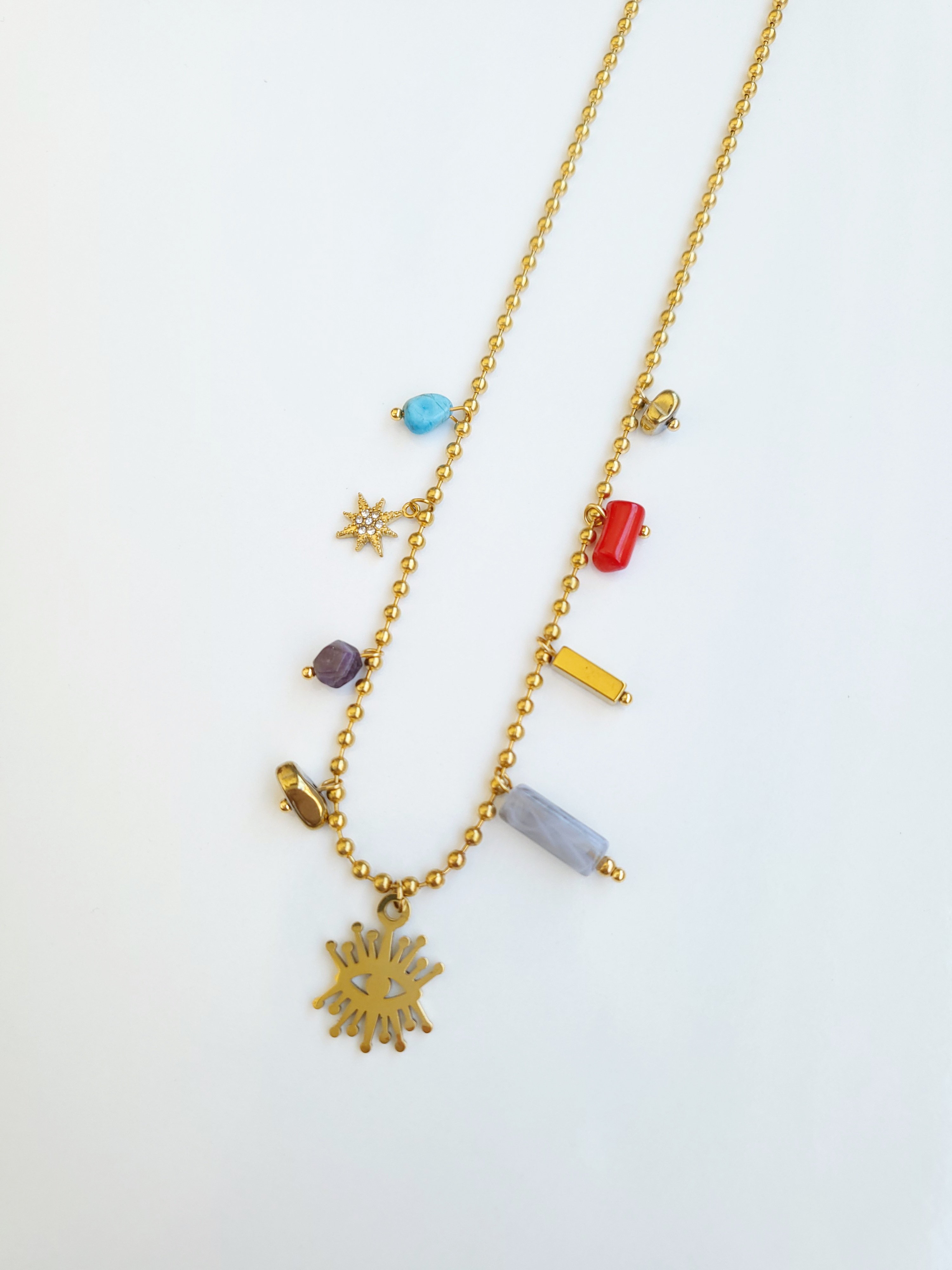Çelik Gold Charm Kolye