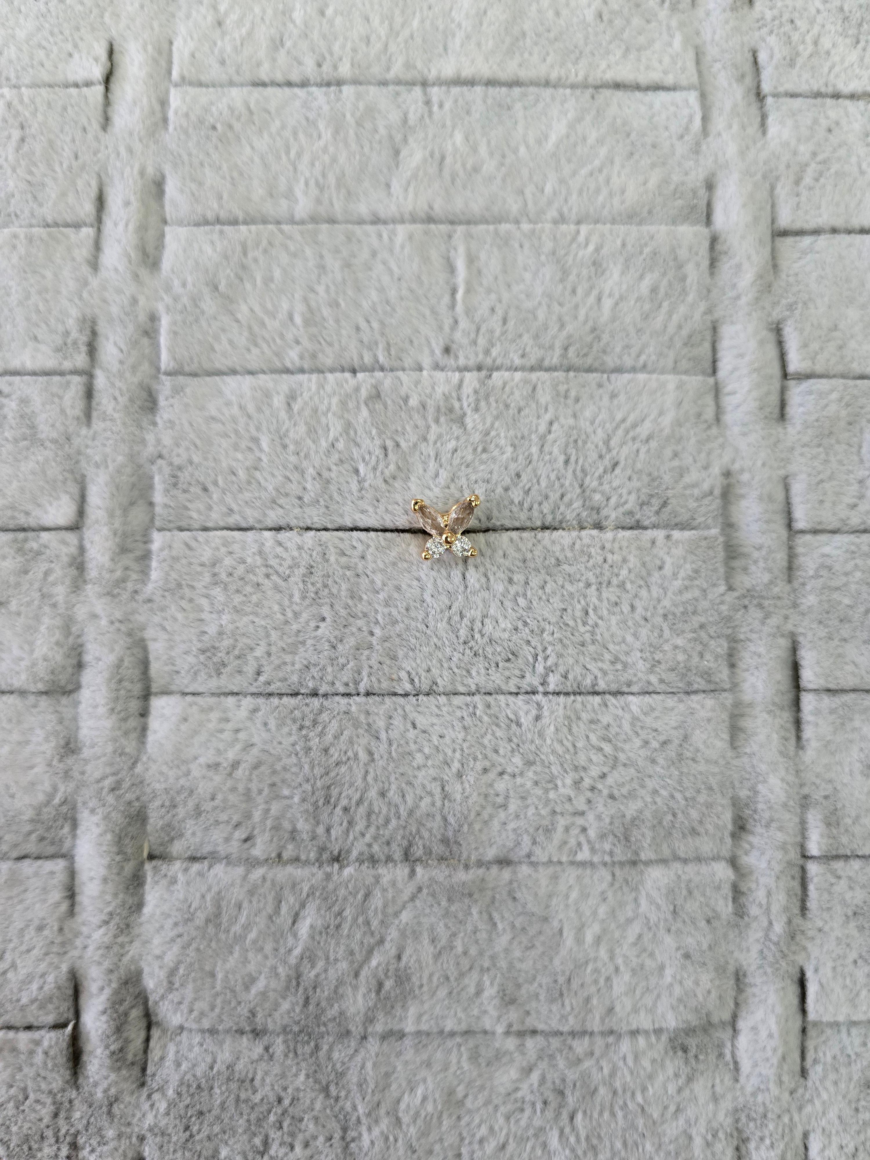 Çelik Gold Diamond Butterfly Tragus