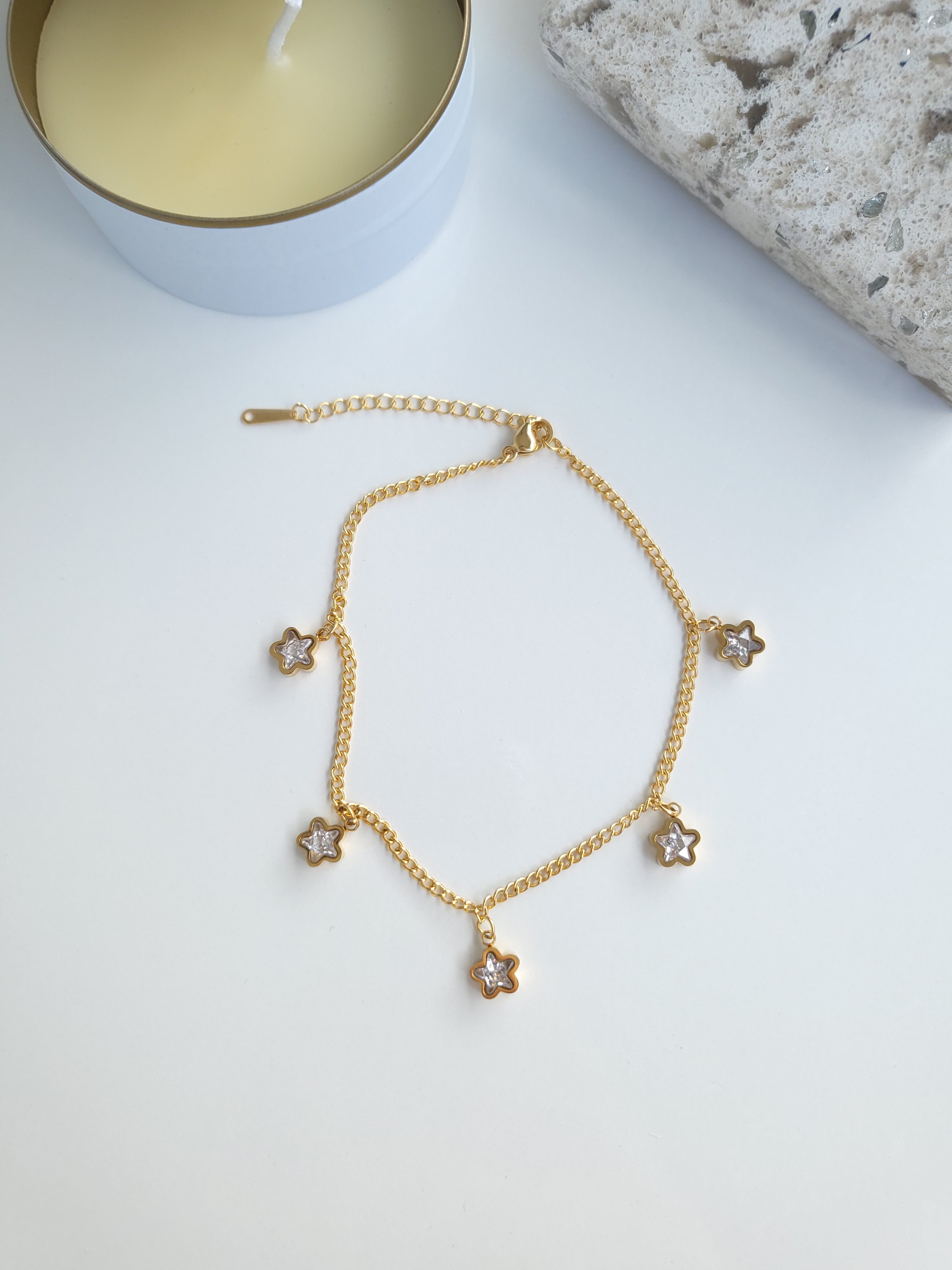 Çelik Gold Diamond Yıldız Halhal