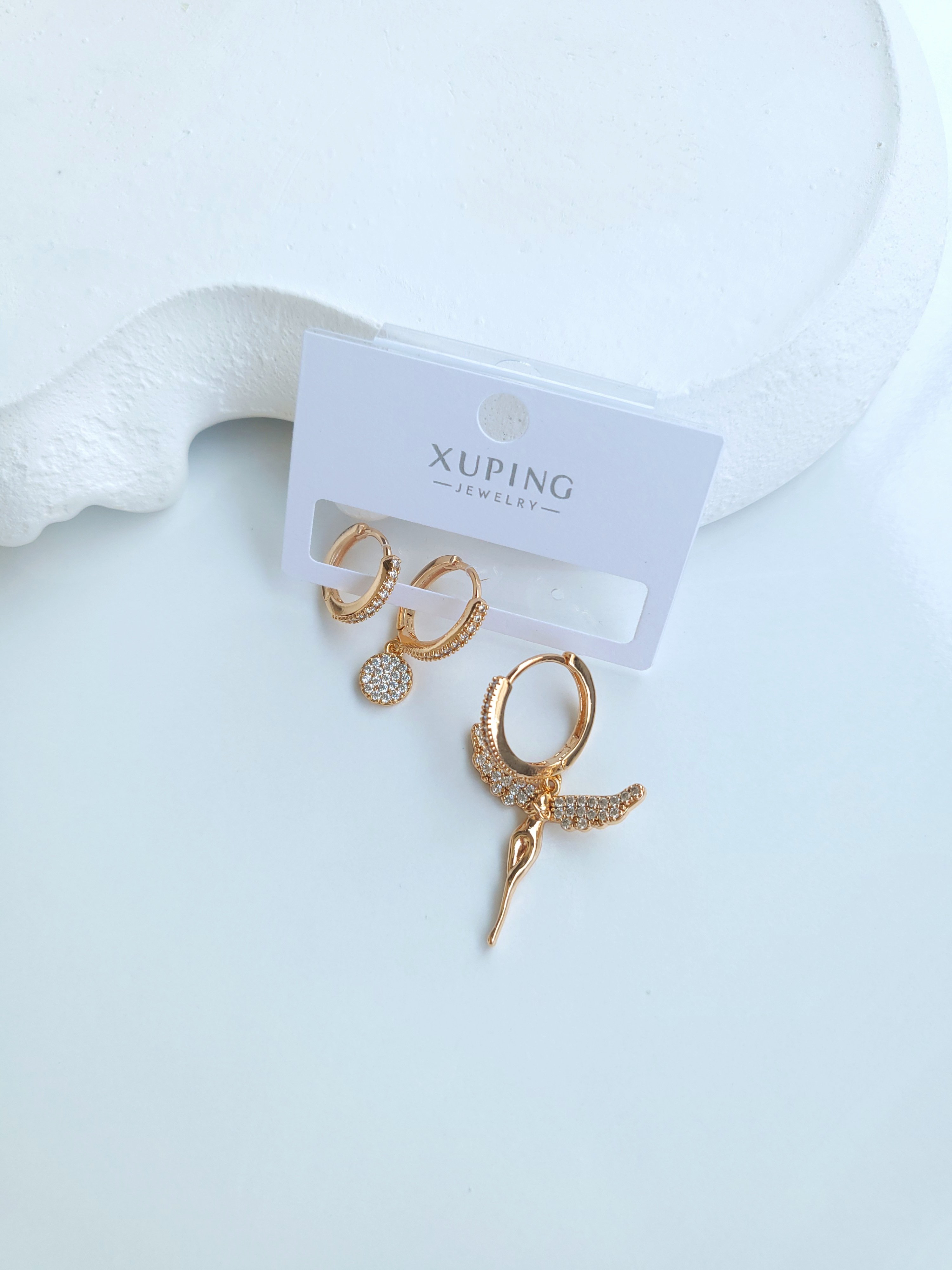 Xuping Rose Gold 3'lü Angel Küpe