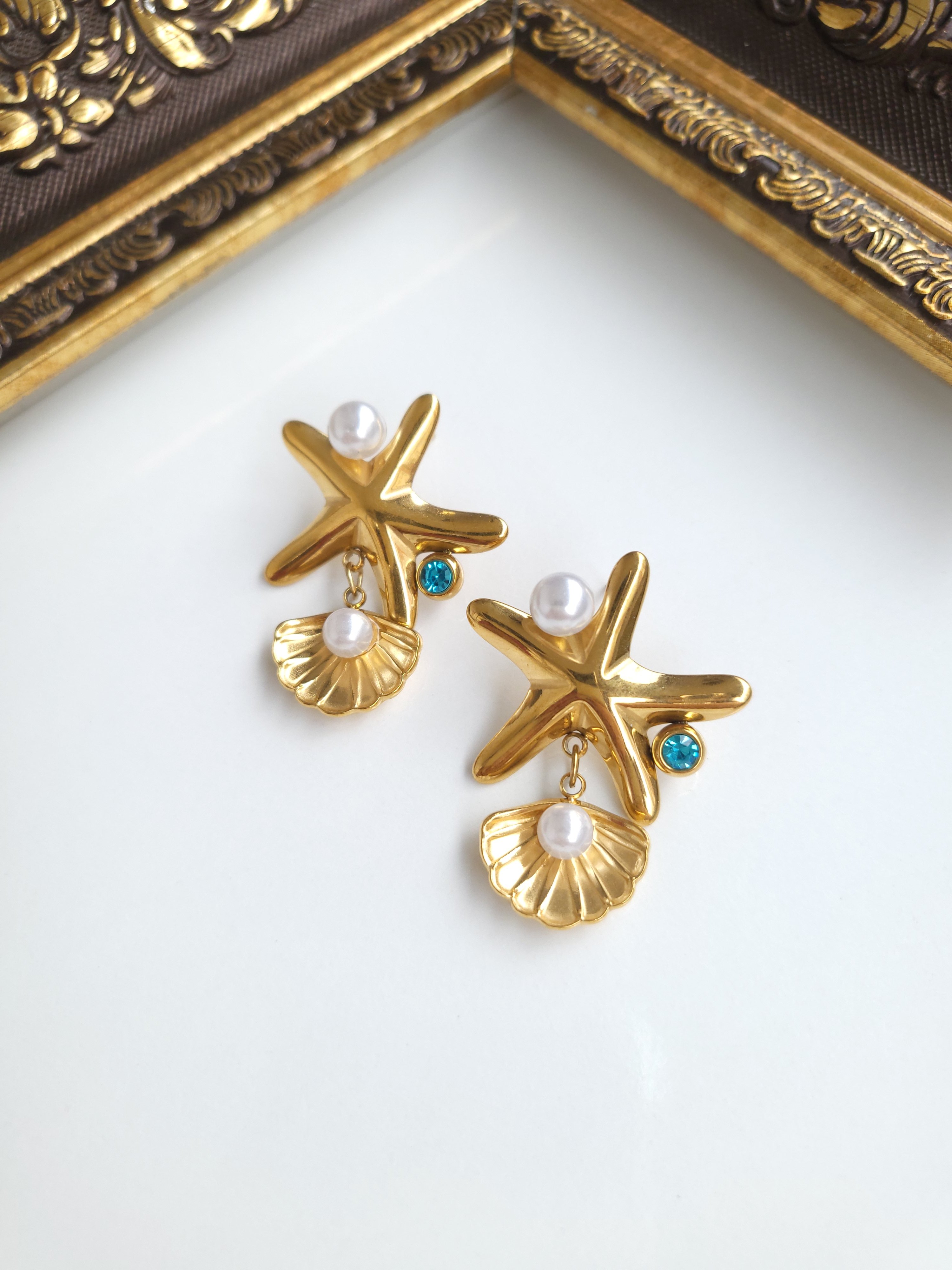 Çelik Gold Fashion Beach İncili Küpe