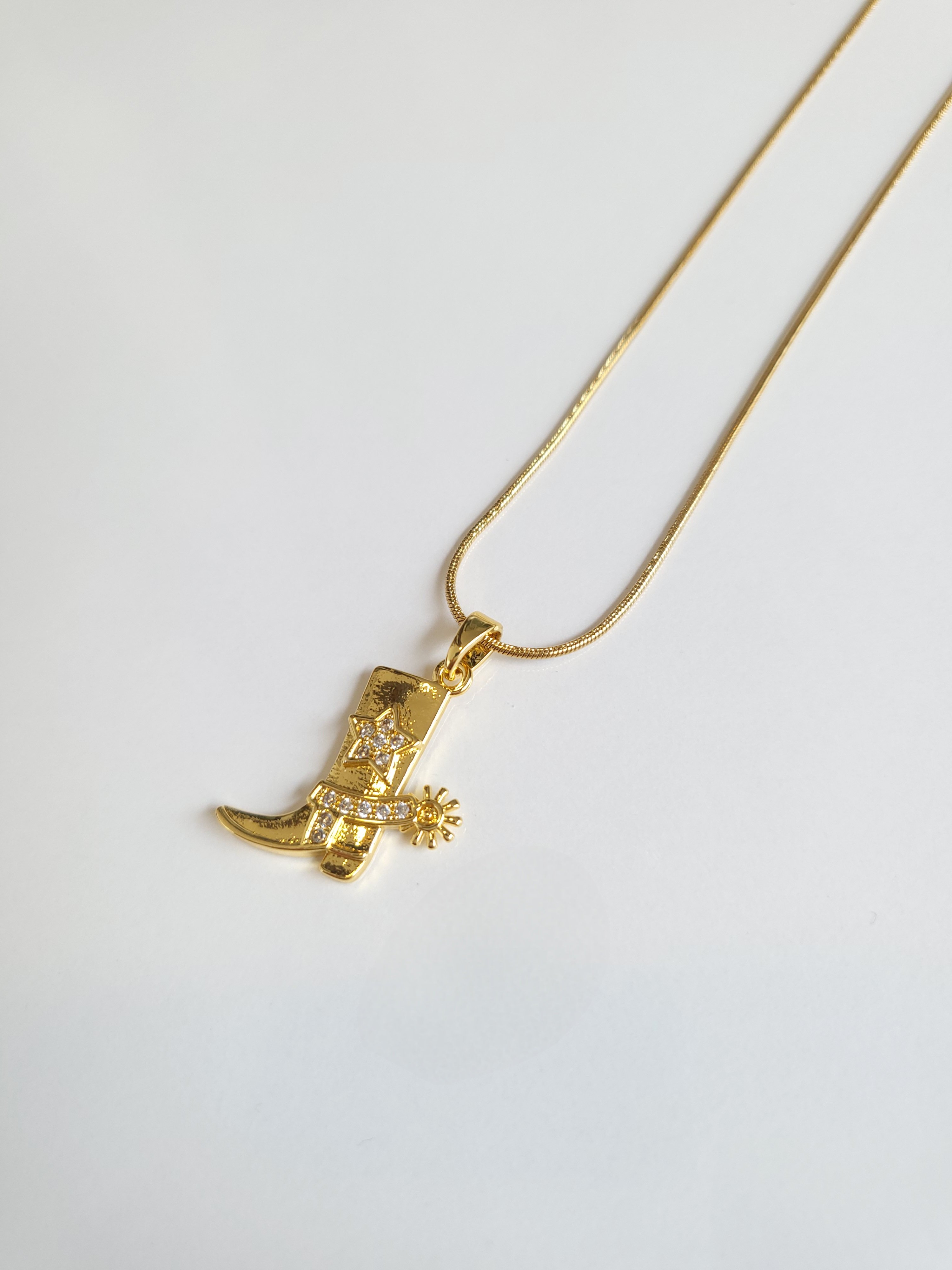 Çelik Gold Kovboy Çizme Kolye