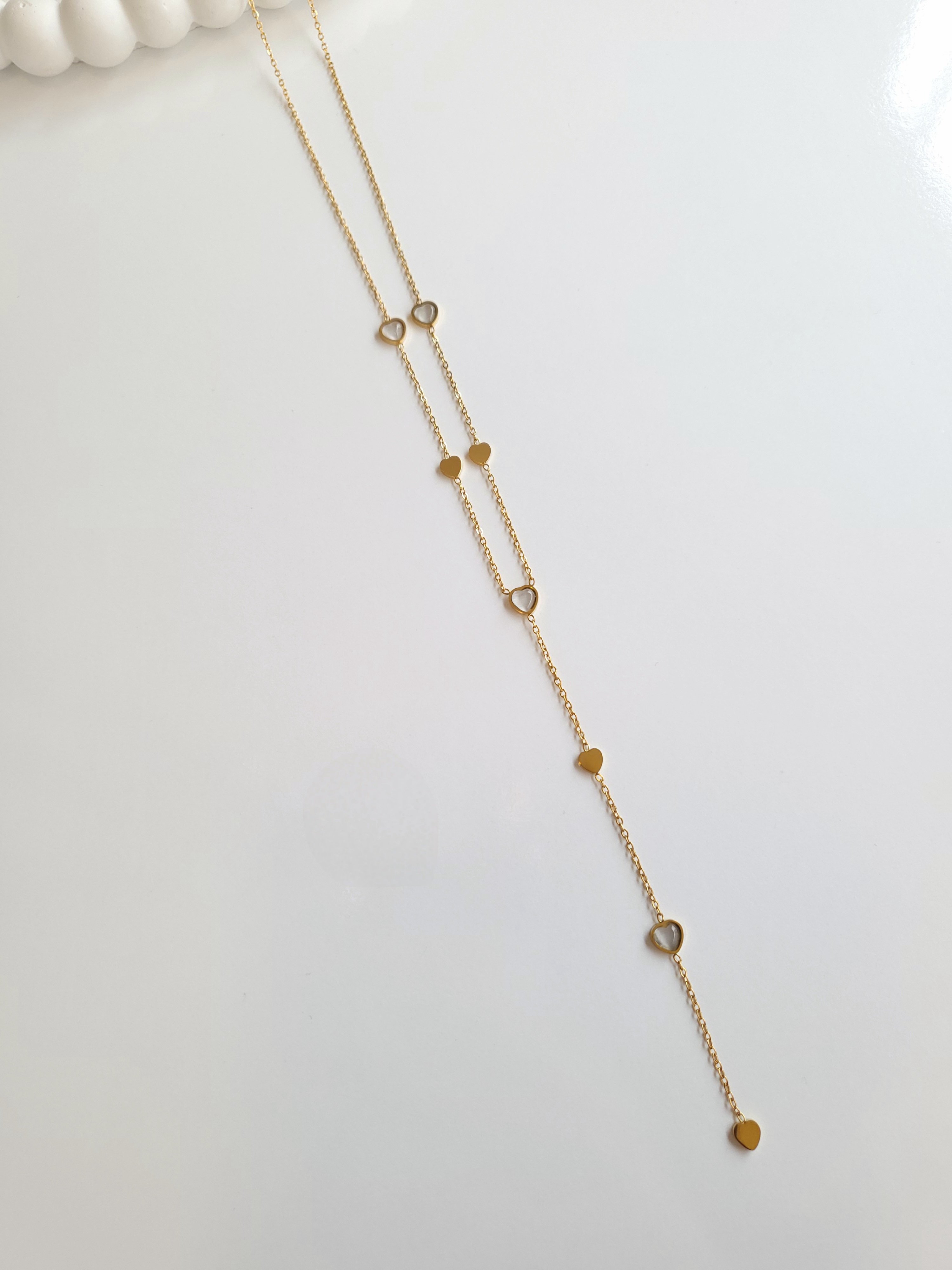 Çelik Gold Kalpli Y Kolye