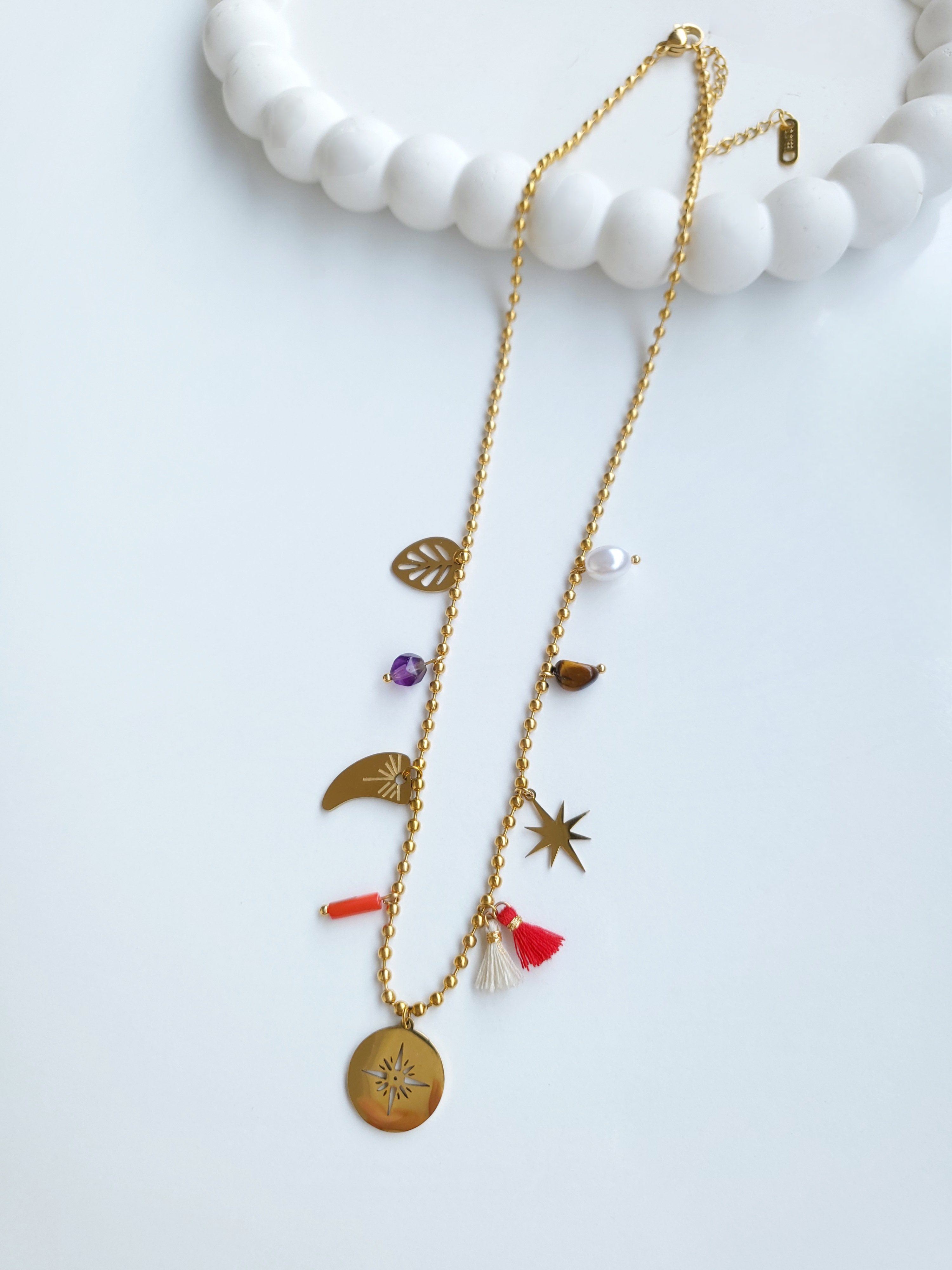Çelik Gold Charm Kolye