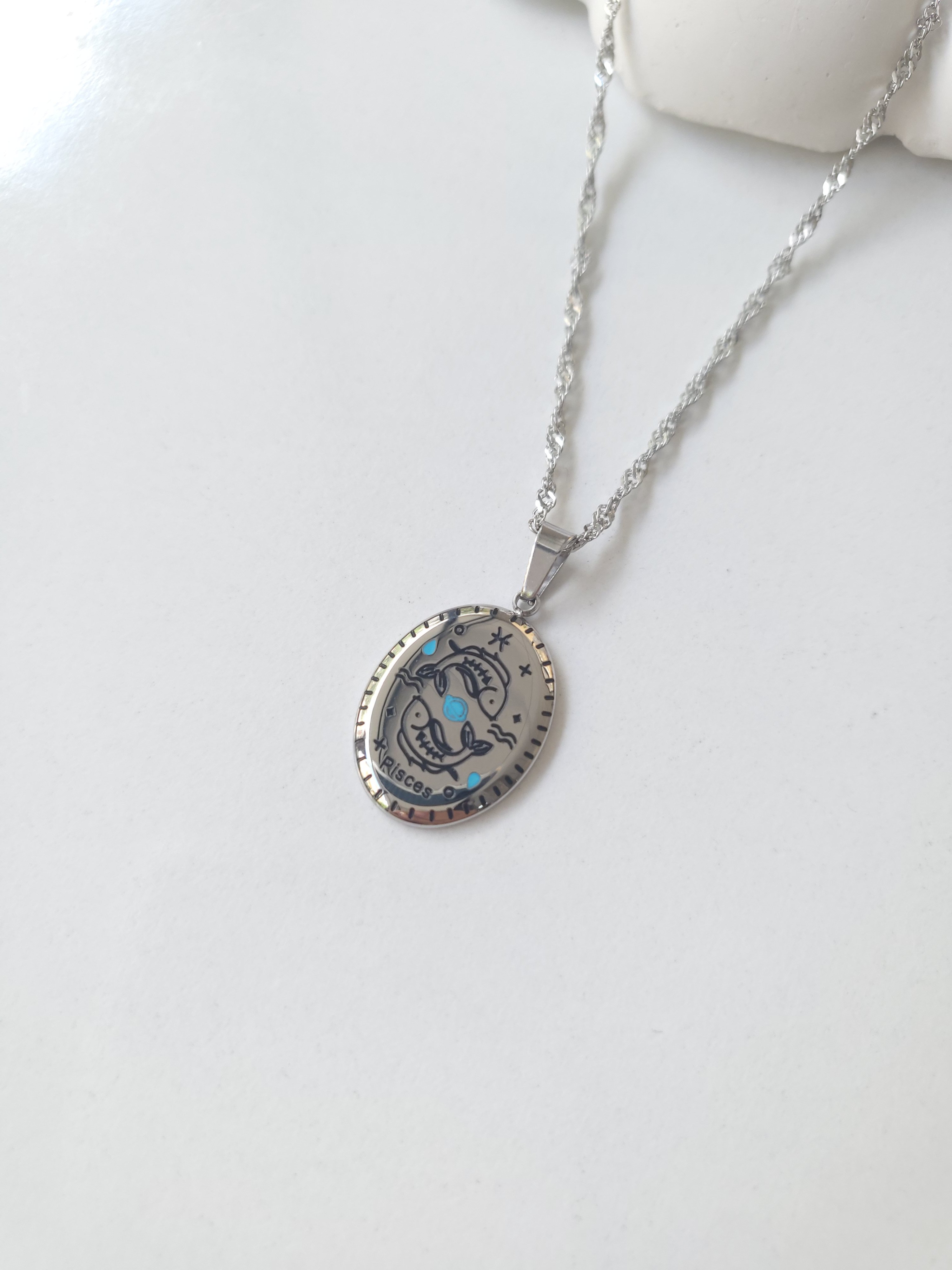 Çelik Silver Balık Burcu Kolye