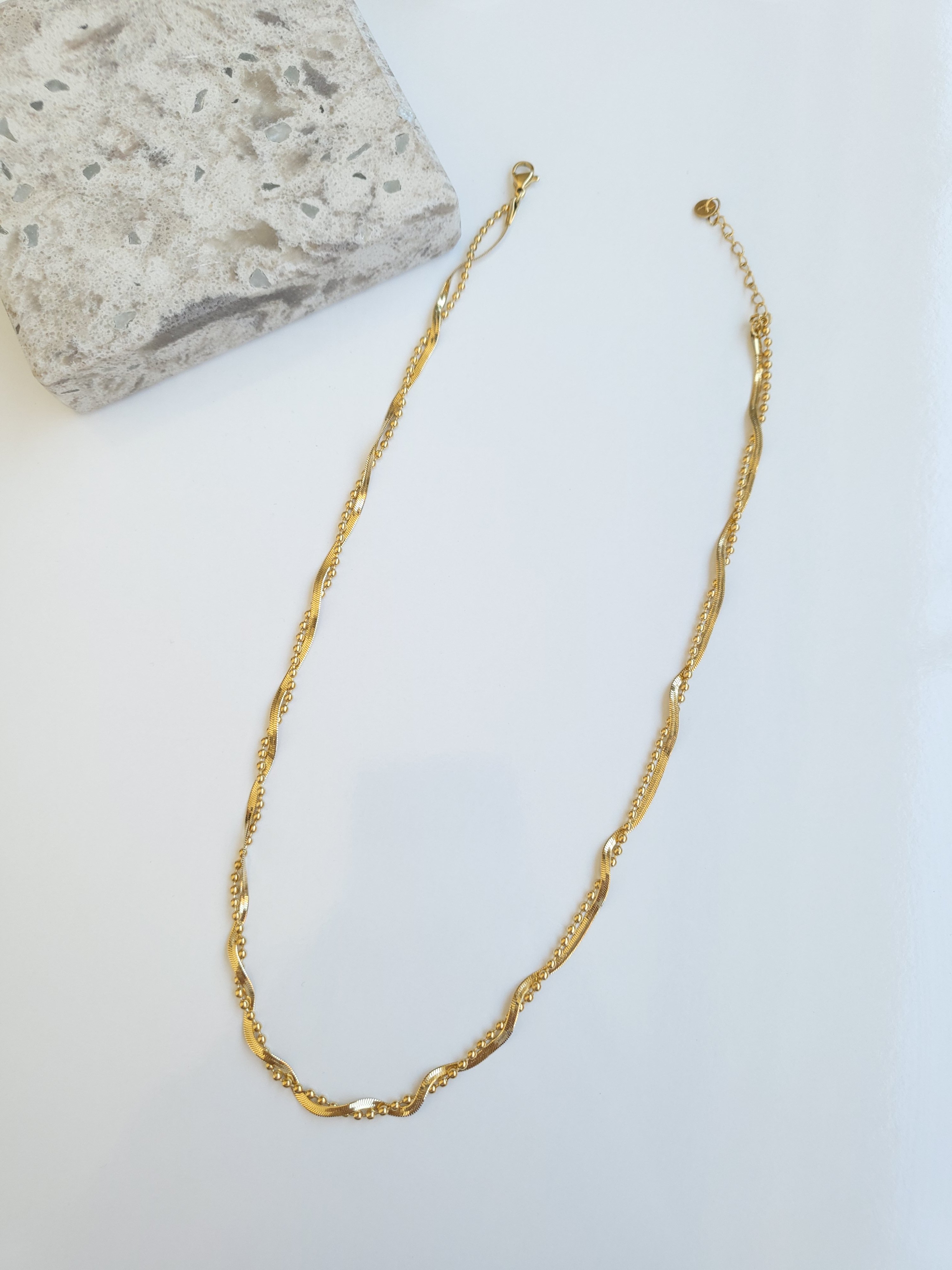 Çelik Gold Burgulu Kolye