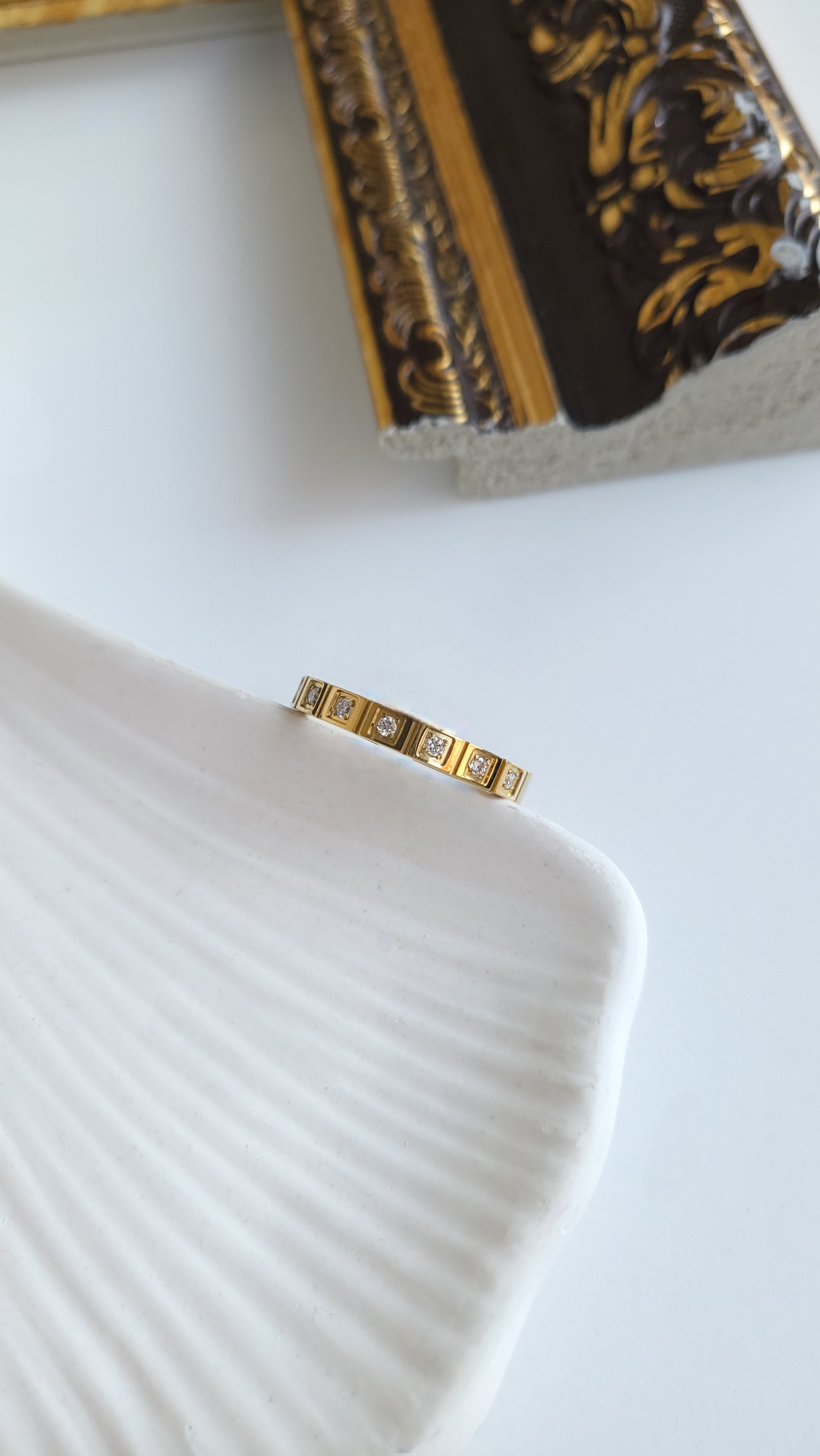 Çelik Gold Fashion Taşlı Yüzük (9 Numara)