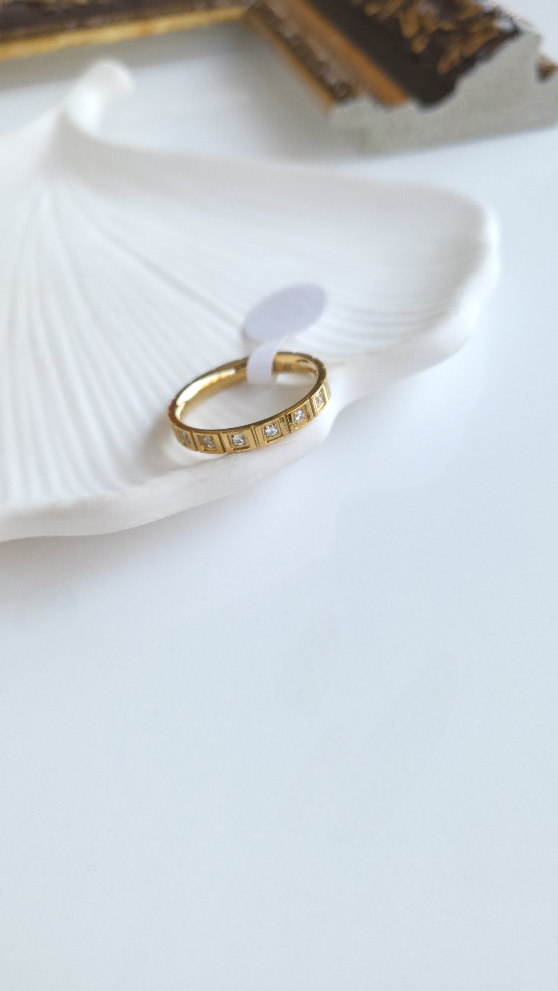 Çelik Gold Fashion Taşlı Yüzük (8 Numara)
