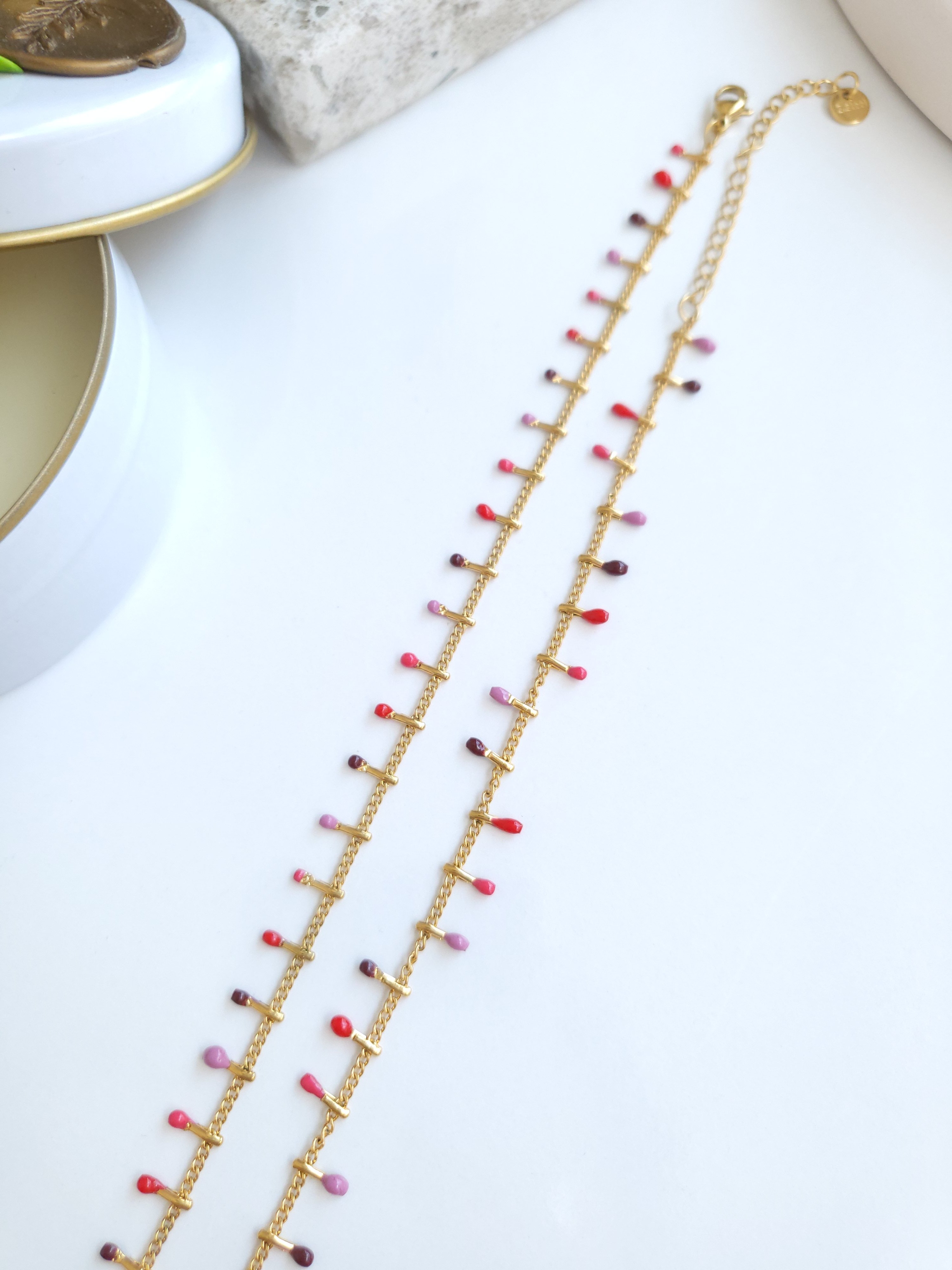 Çelik Gold Colourful Seri Kolye