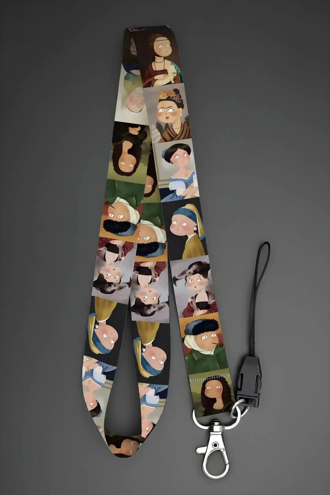 Boyun Askı İpi Yaka Kartı Kimlik Askısı Telefon Aksesuarı -(ASK0333-Ressam Tablo)