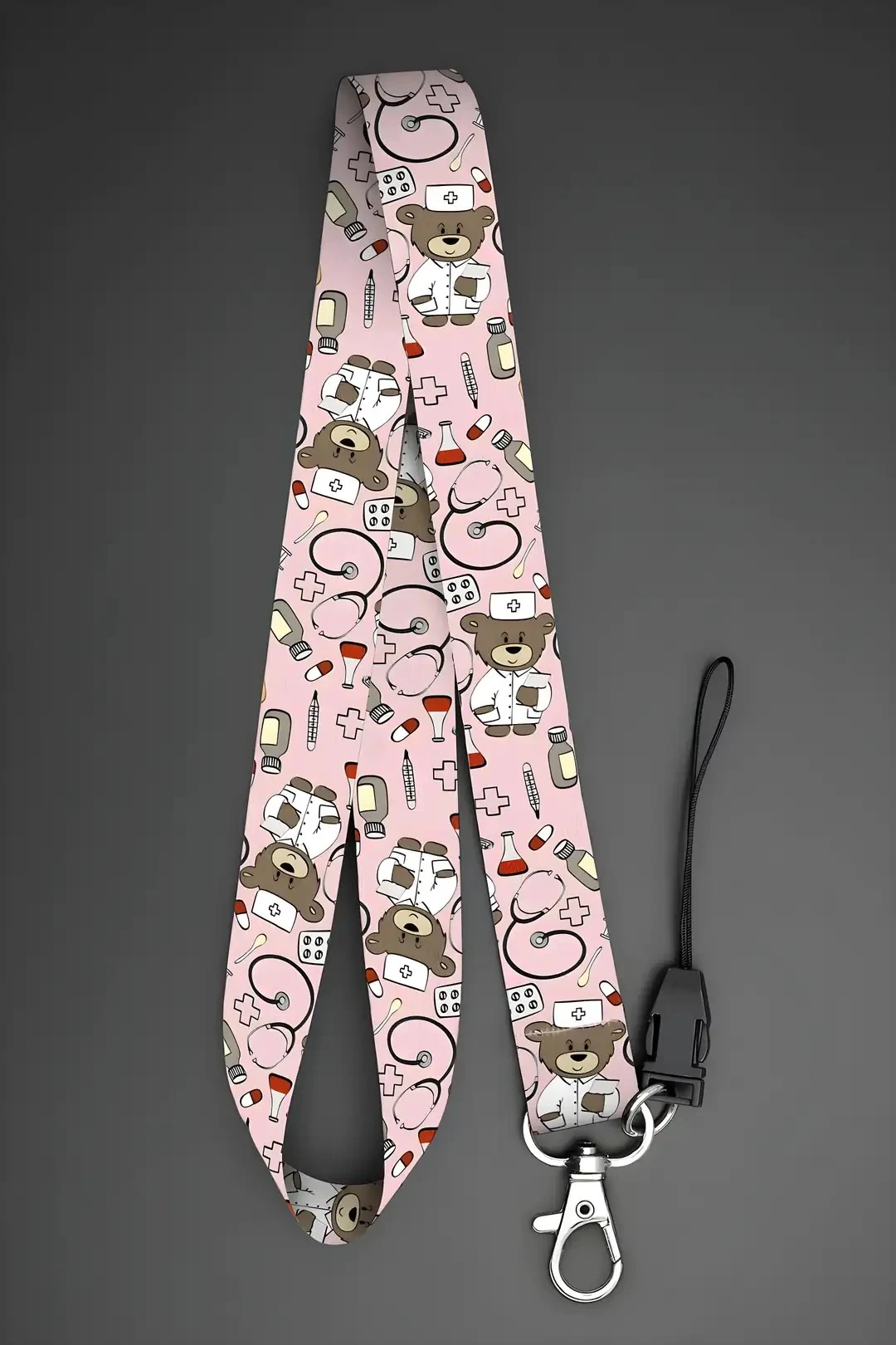 Boyun Askı İpi Yaka Kartı Kimlik Askısı Telefon Aksesuarı (ASK0345-Sağlıkçı Doktor Hemşire Paramedik)